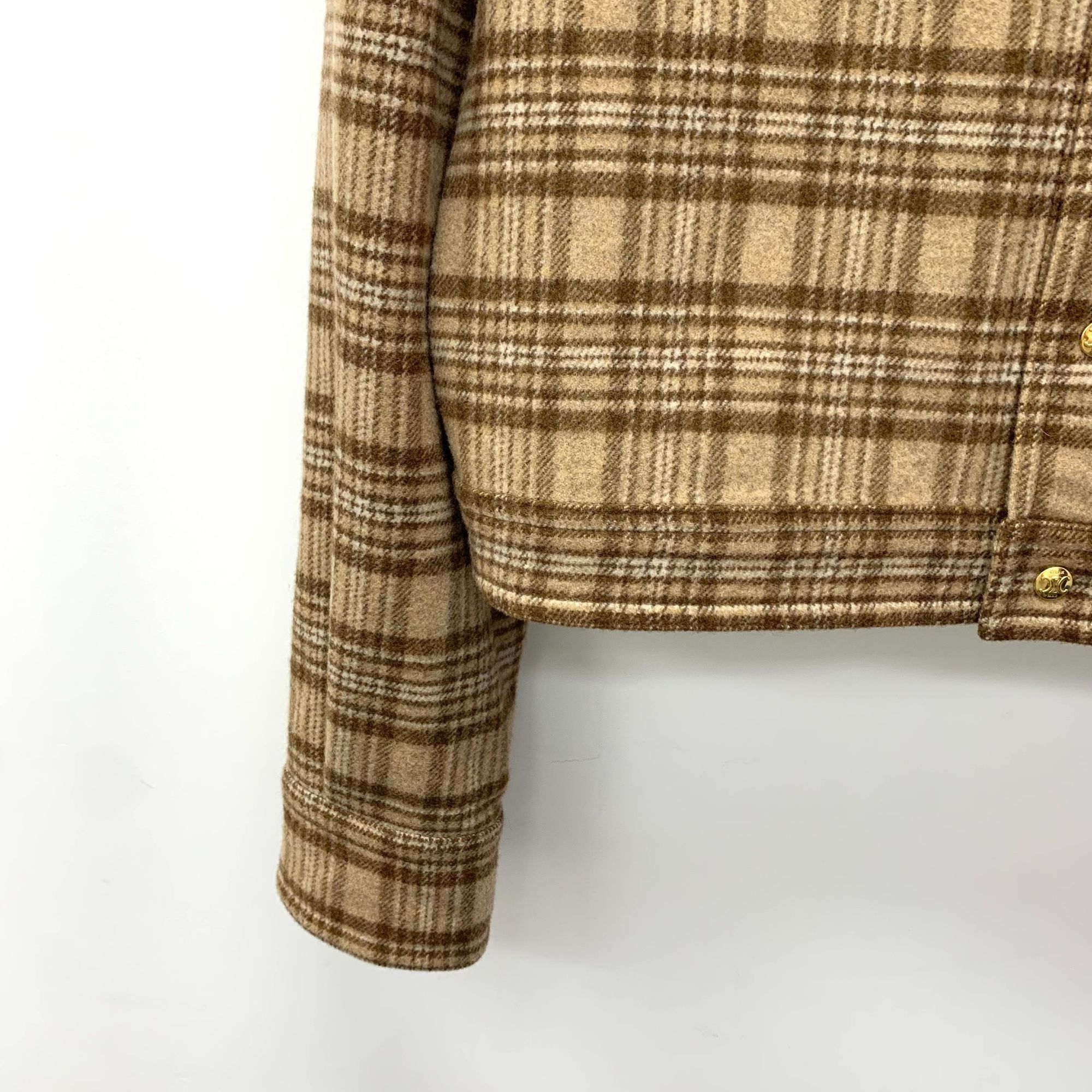 Celine Celine 2024 Brown Plaid Wool Jacket (Size XS) Size XS / US 0-2 / IT 36-38 - 6 Thumbnail