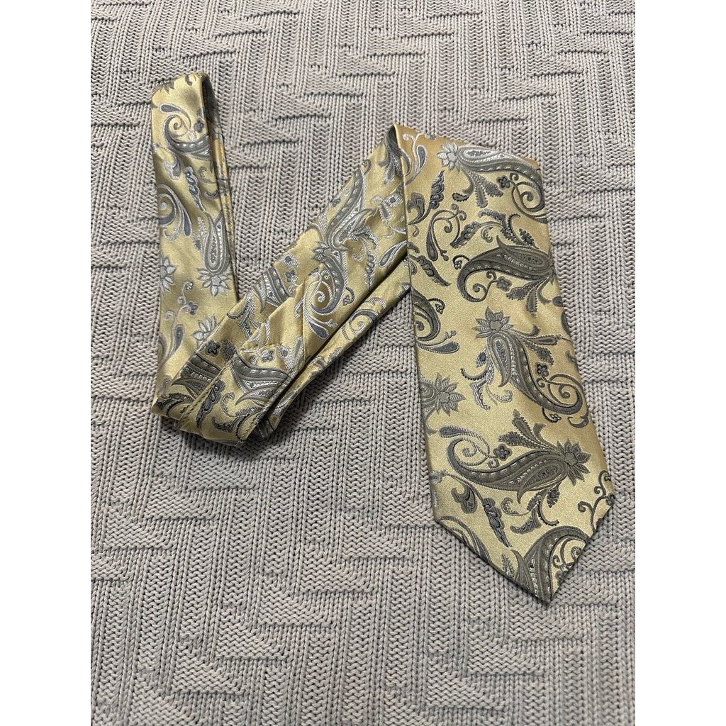 Pronto Uomo Pronto Uomo yellow paisley silk tie Size ONE SIZE - 1 Thumbnail