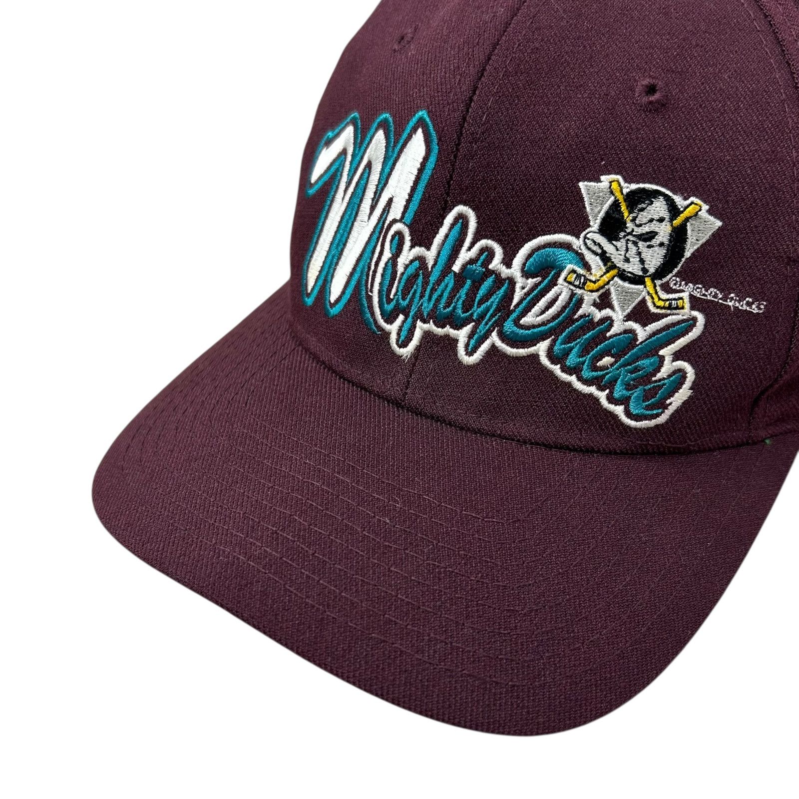 Starter 90s ANAHEIM MIGHTY DUCKS FITTED SPANDEX HAT SIZE 2 7 - 7 3/4 Size ONE SIZE - 2 Thumbnail