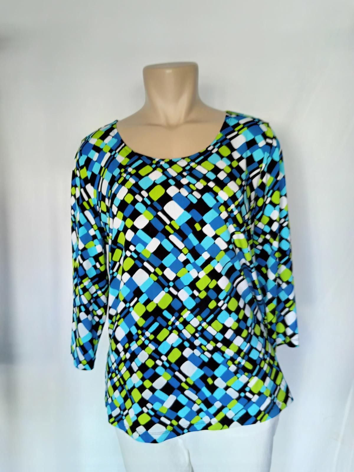 Designer Stylish Multi-Color Geometric Print Top by Laura Ashley Size M / US 6-8 / IT 42-44 - 1 Thumbnail