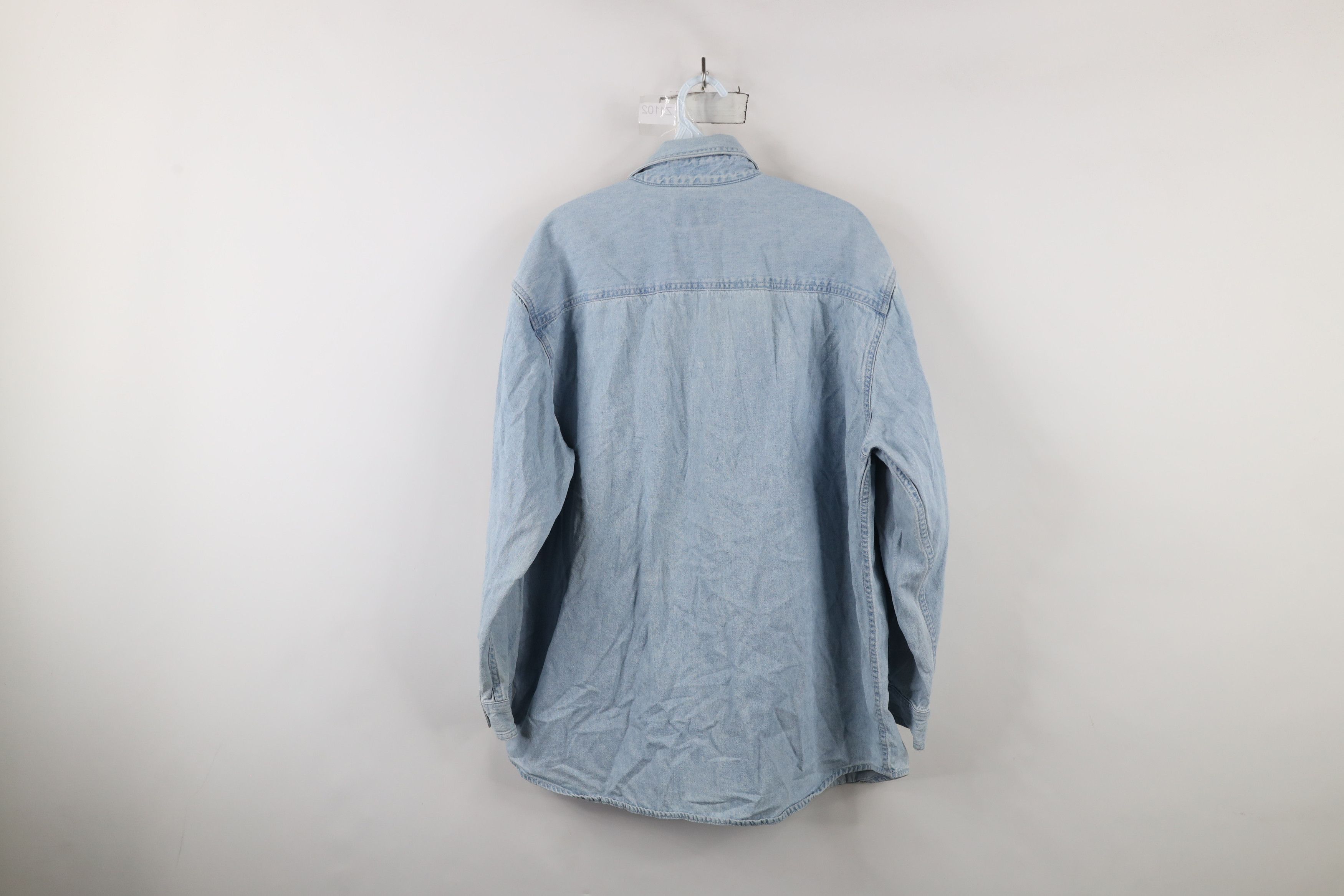 Vintage Vintage 90s University of Michigan Denim Button Down Shirt Size US L / EU 52-54 / 3 - 12 Thumbnail