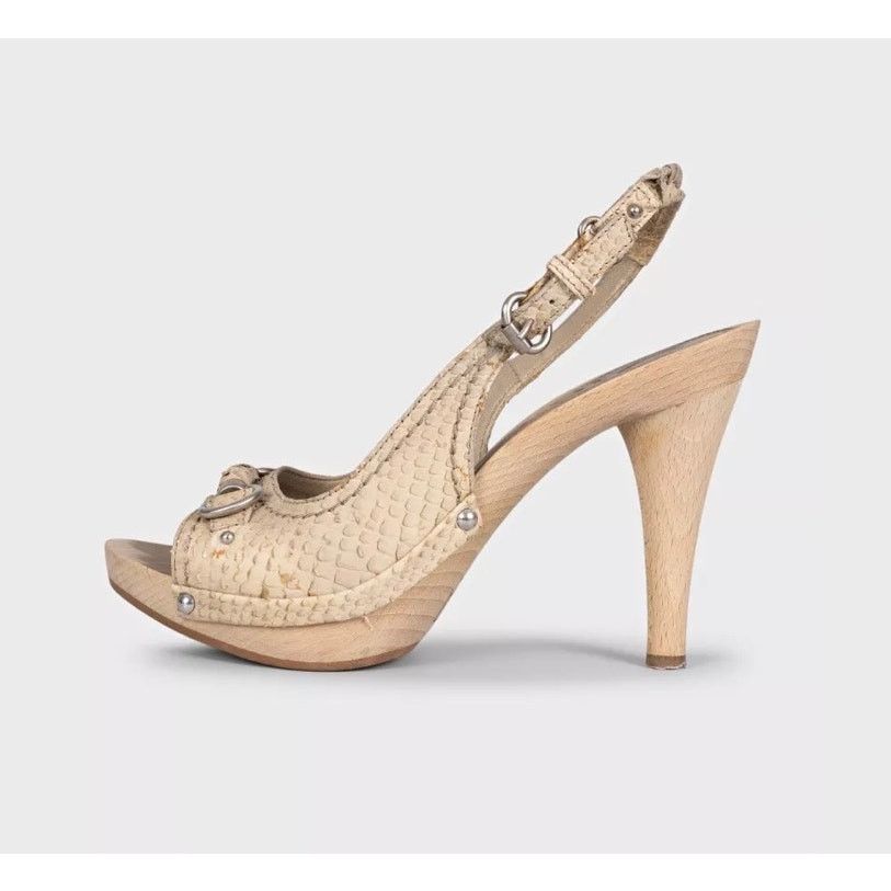 Dior Christian Dior Beige Python Leather Sandals Sz.35 Size US 4 / IT 34 - 1 Thumbnail