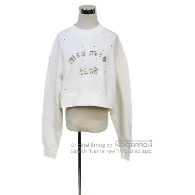 Miu Miu Size S Rhinestone logo plus velvet sweater