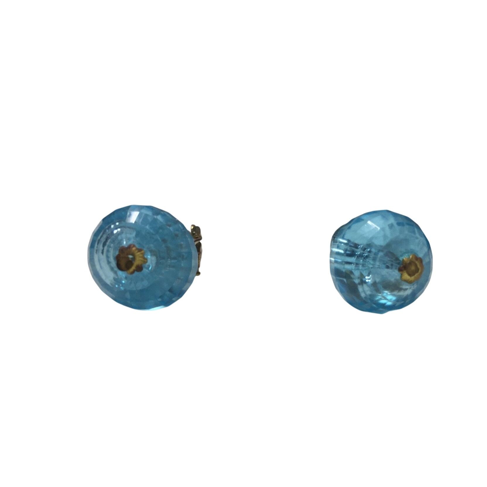 Other Women's Vintage Blue and Gold Tone Beaded Dangle Earrings Size ONE SIZE - 3 Thumbnail