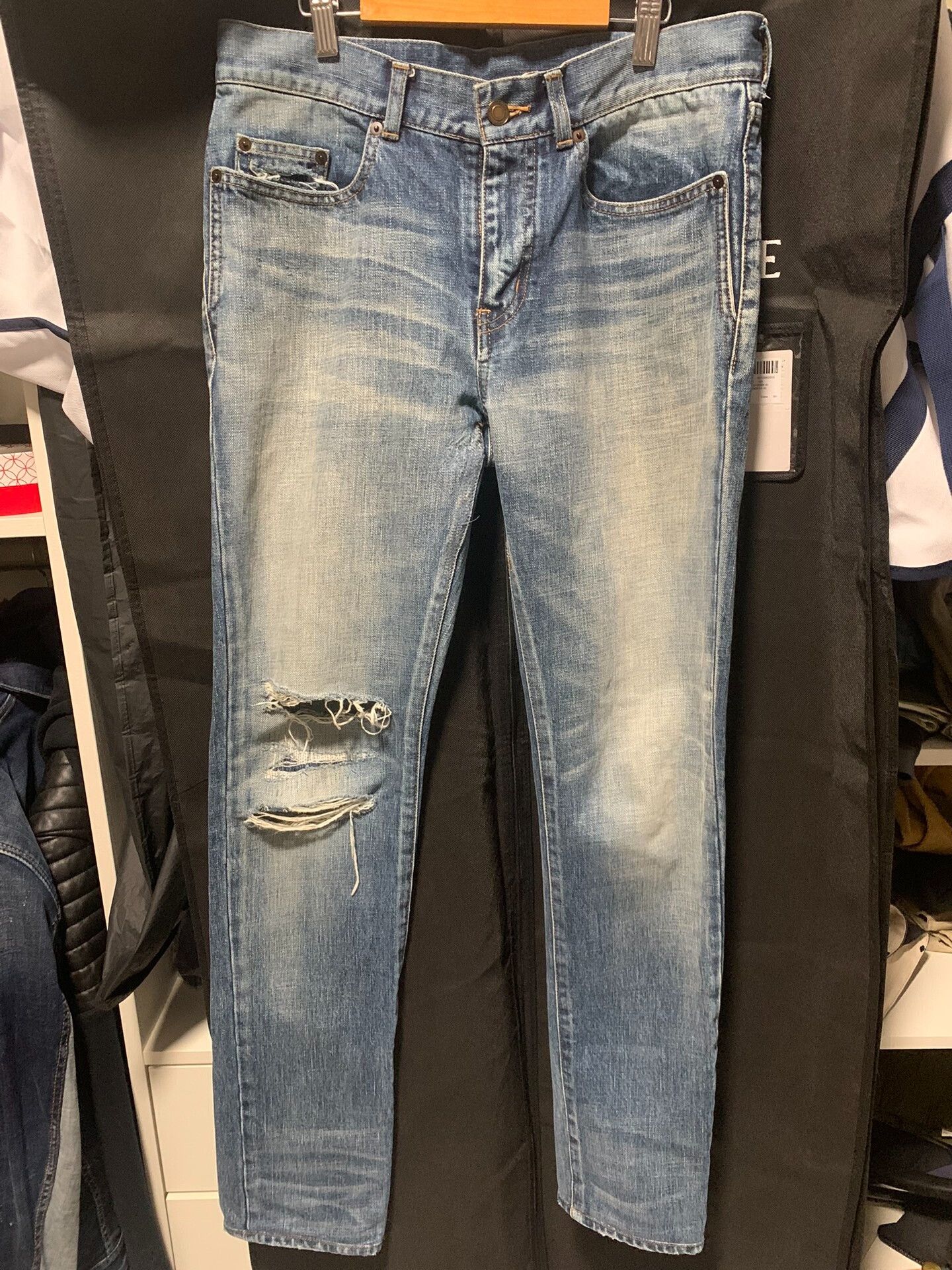 Saint Laurent Paris saint laurent distressed denim jeans for sale Size US 29 - 1 Thumbnail