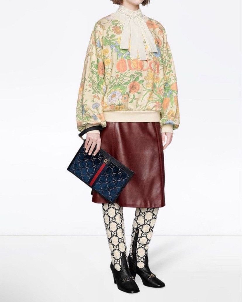 Gucci GUCCI EMBROIDERED FLORAL-PRINT COTTON-JERSEY SWEATSHIRT Size M / US 6-8 / IT 42-44 - 2 Thumbnail