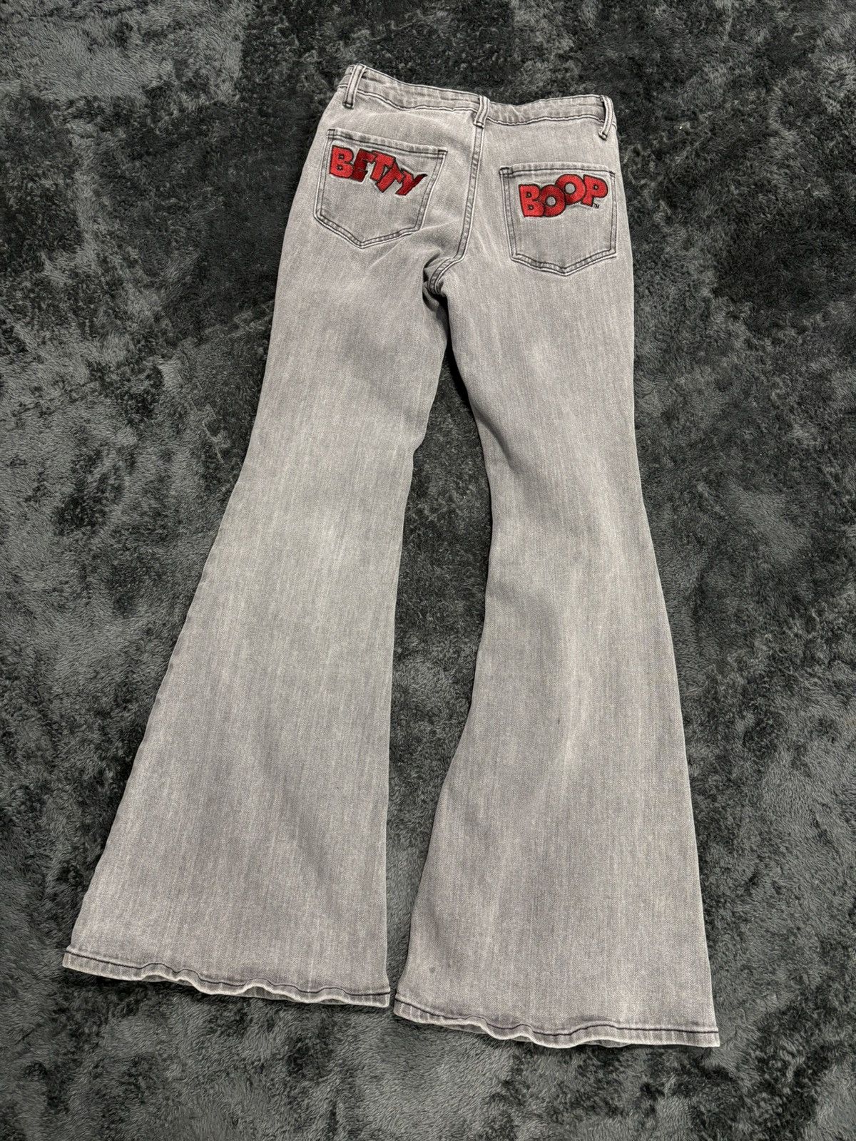 Miss Sixty Dolls Kill Betty Boop Y2K Wide Flared Fit Jeans Size 27" / US 4 / IT 40 - 5 Thumbnail