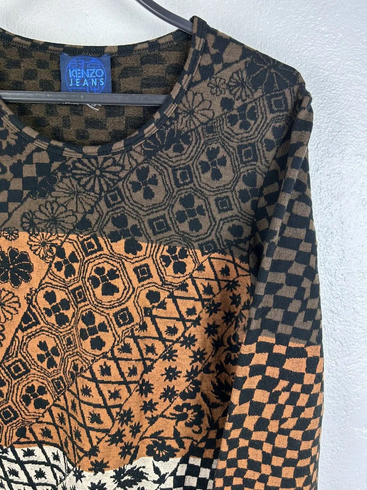 Kenzo 90s Vintage Kenzo Abstract Ornament Long Sleeve Pullover Size M / US 6-8 / IT 42-44 - 2 Thumbnail