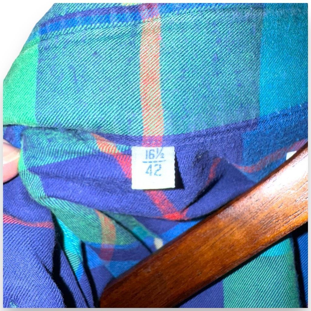 Other Giannetto Portofino Blue & Green Plaid Flannel Button Down Size US L / EU 52-54 / 3 - 5 Thumbnail