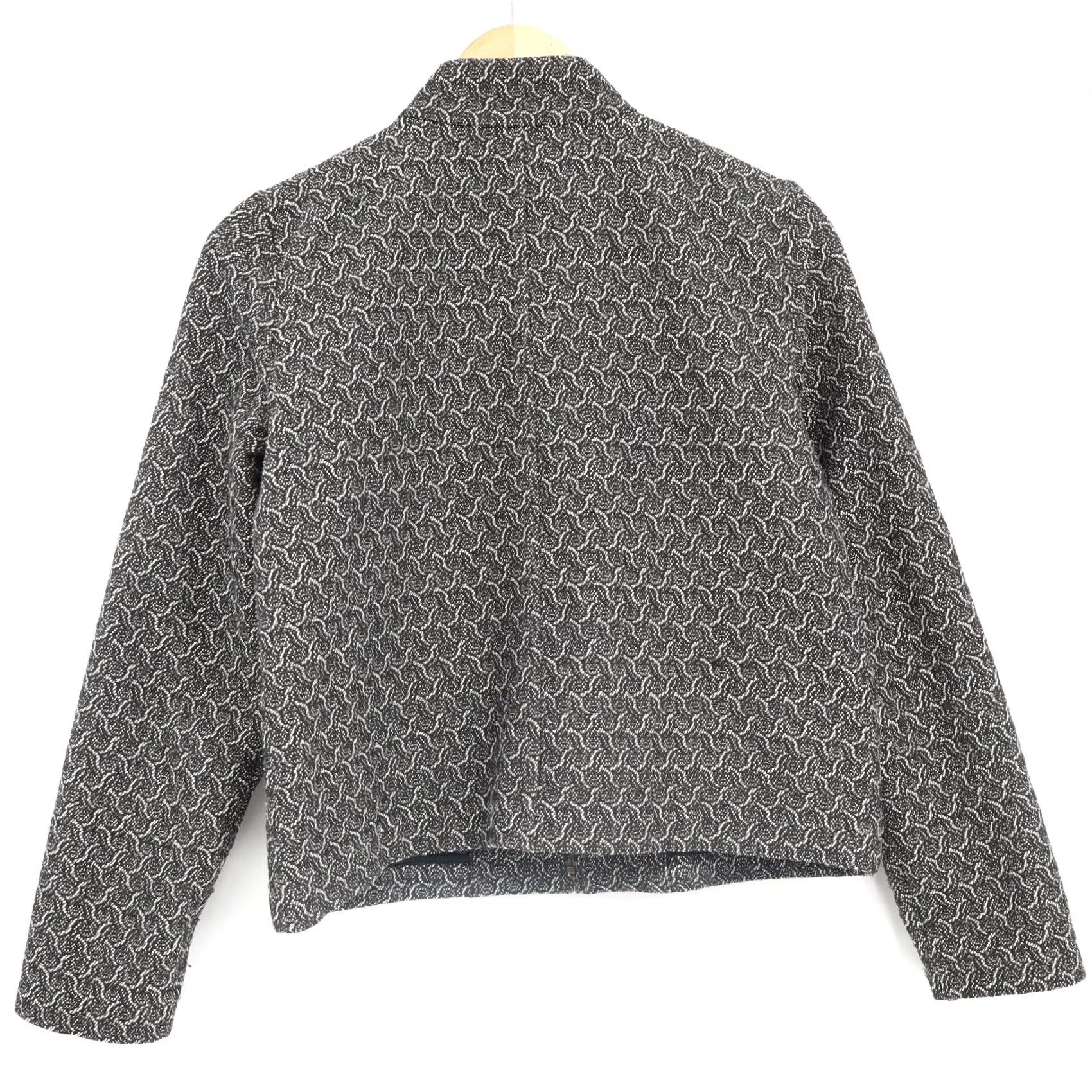 Eileen Fisher Eileen Fisher Rosette Jacquard Flight Jacket Black White Cotton Sz PS Jacket Women Square Pattern Jacquard Zipper Pockets Dry Clean Size S / US 4 / IT 40 - 2 Thumbnail