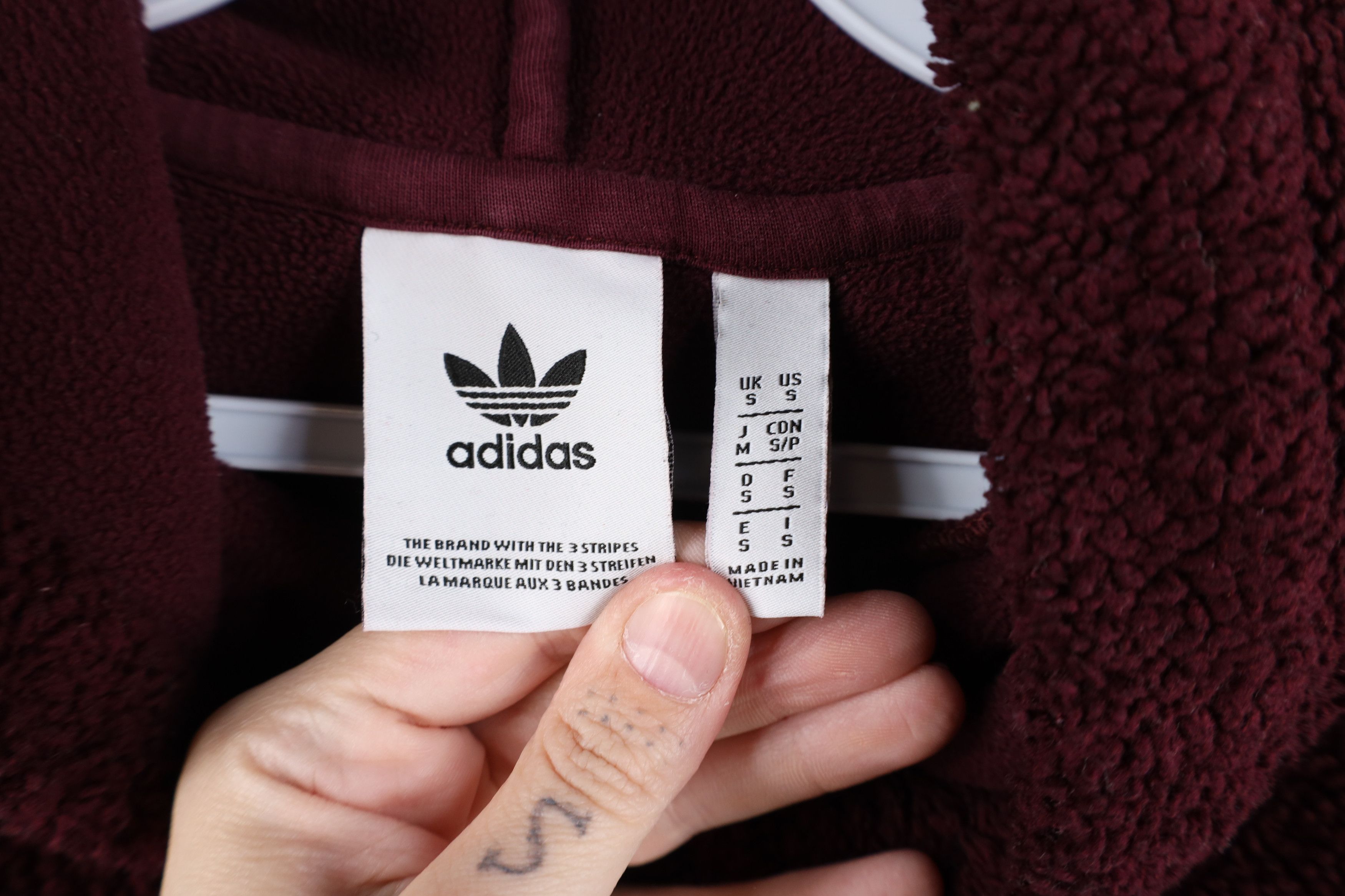 Adidas × Vintage Y2K Adidas Trefoil Logo Deep Pile Fleece Hoodie Purple Size S / US 4 / IT 40 - 7 Thumbnail