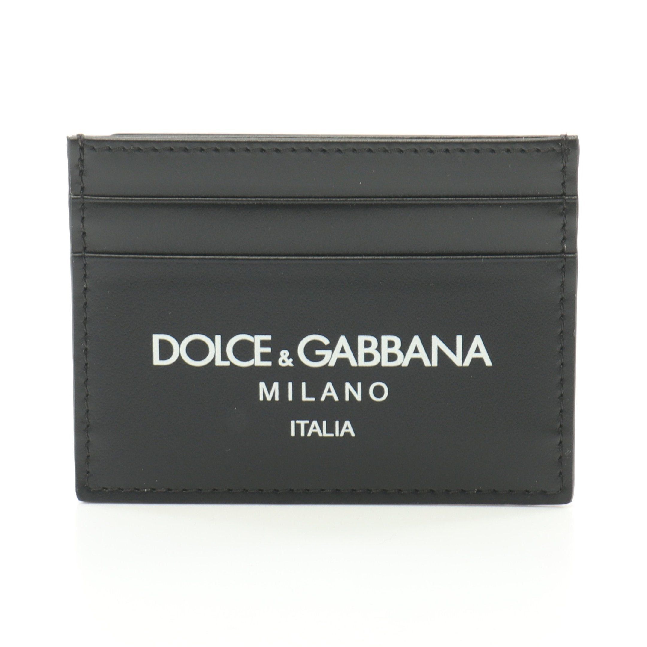 Dolce & Gabbana Dolce Gabbana Card Case Name Holder Leather Black Logo Size ONE SIZE - 1 Thumbnail