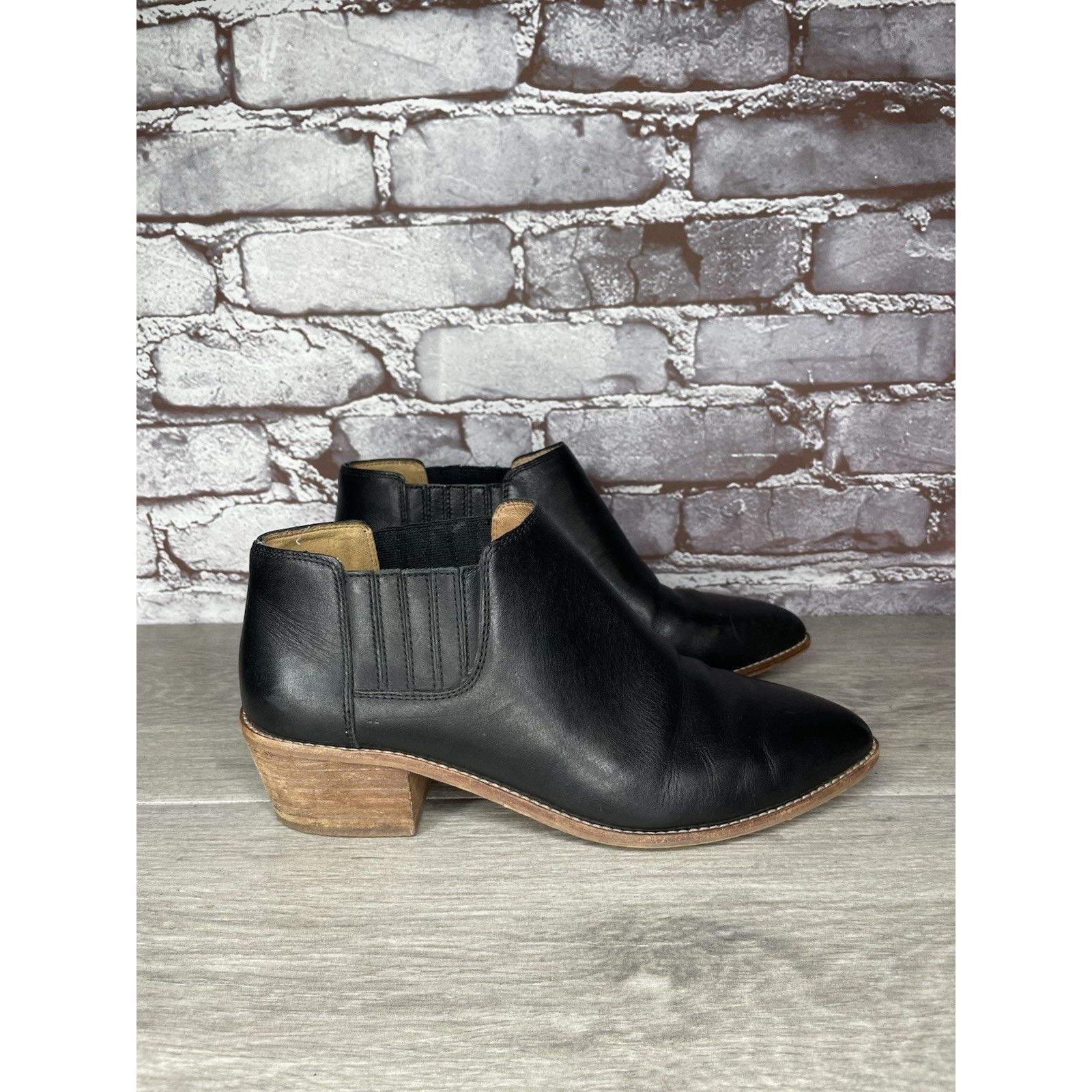Madewell Madewell The Myles Black Leather Ankle Booties Heeled Boots Size US 8 / IT 38 - 8 Thumbnail
