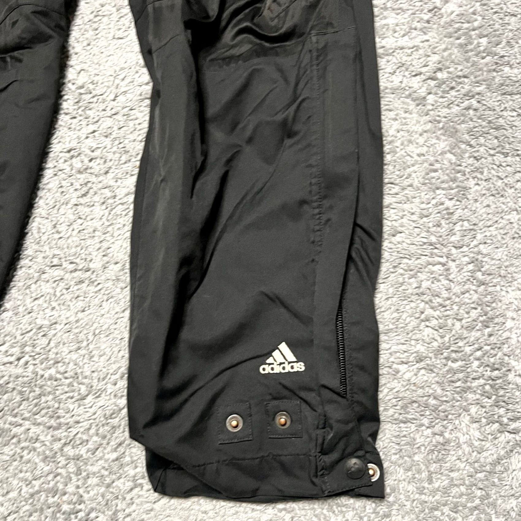Adidas Adidas Climaproof Pants Medium Black Snap Button Packable Golf AGC005 Mens Size US 31 - 2 Thumbnail