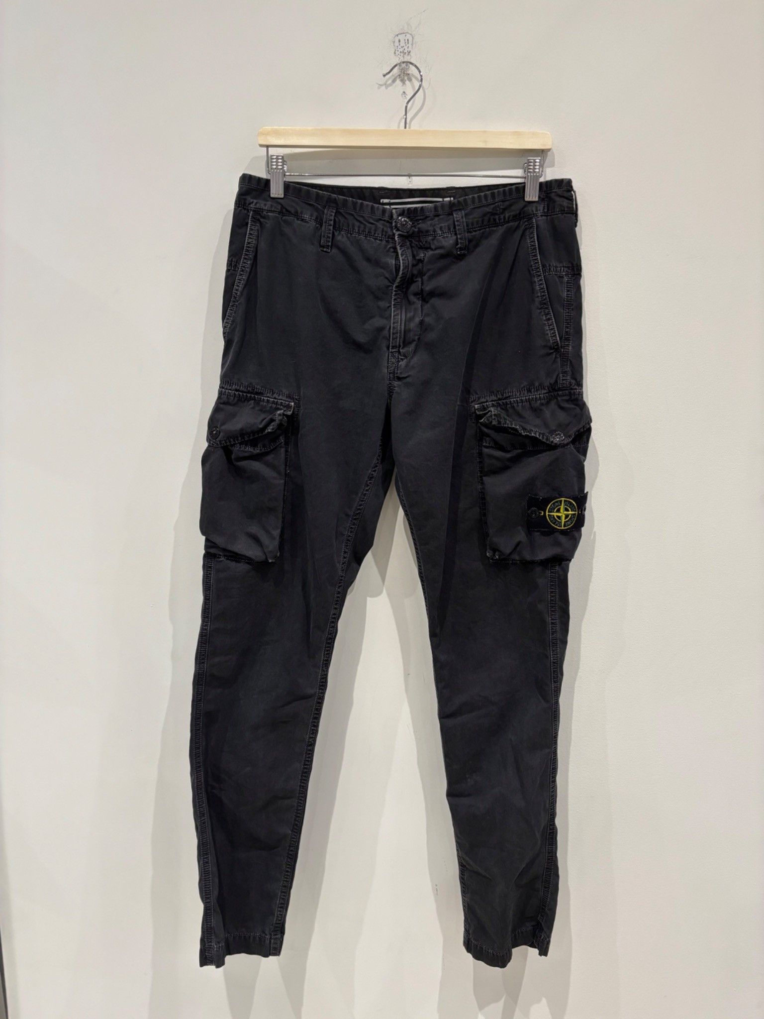 Stone Island Cargo Pants Washed Black
