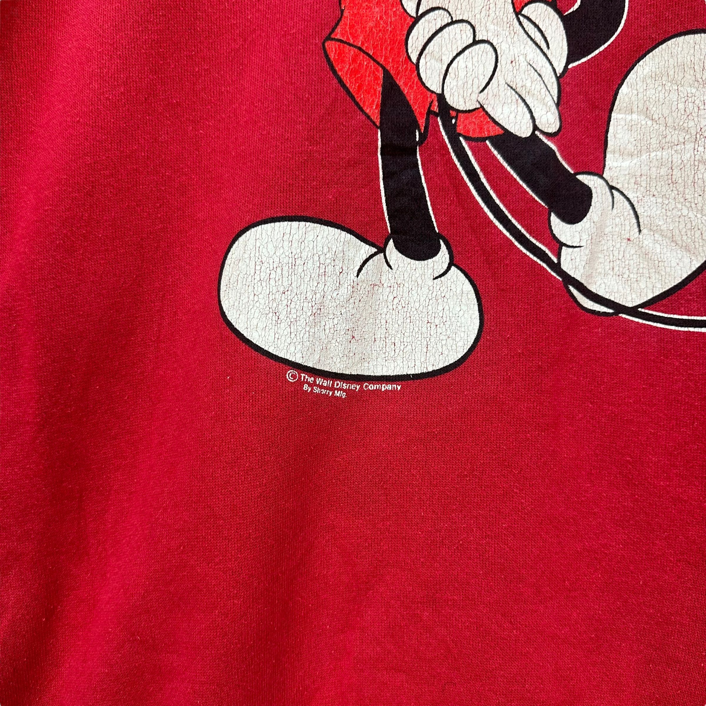 Mickey Mouse VINTAGE MICKEY MOUSE MIRROR PRINT RED SWEATSHIRTS #8049-198 Size US L / EU 52-54 / 3 - 12 Thumbnail