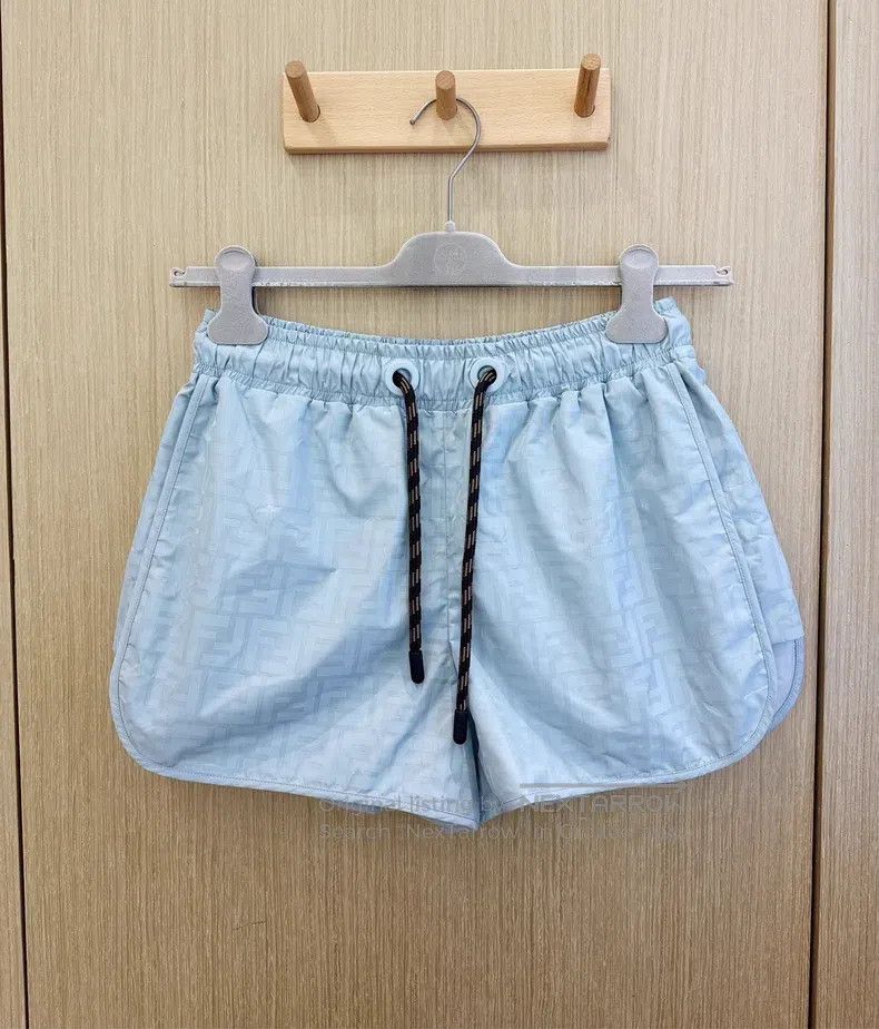 Fendi Fendi Baby Blue Printed Logo Shorts Size 23" - 1 Thumbnail