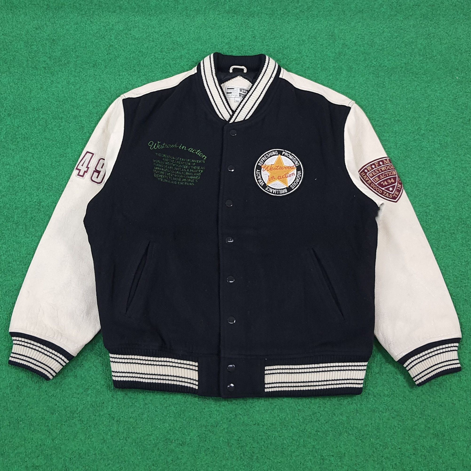 Vintage Vintage Westwood in Action Baseball Style Varsity Jacket Size US XL / EU 56 / 4 - 3 Thumbnail