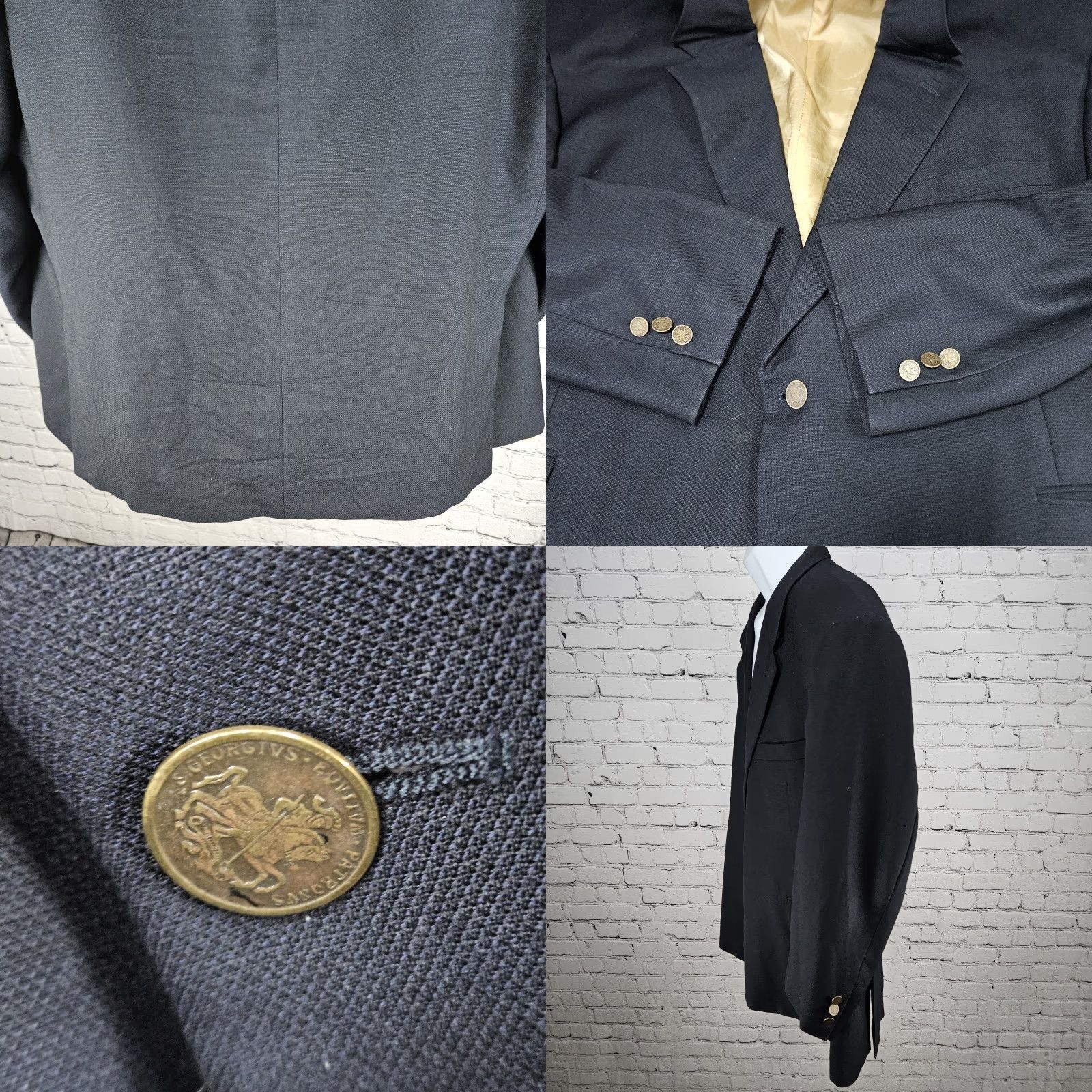 Vintage VTG Hickey Freeman Navy 2 Button Double Vented Notch Blazer Sport Coat USA 50S Shirt Jacket Men Blazer Classic Blue 1950s Mens Size 50R - 9 Thumbnail