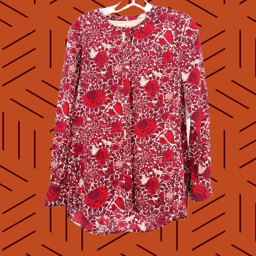 Tory Burch Tory Burch Blouse Size 2 Red Pre-Owned Size XS / US 0-2 / IT 36-38 - 1 Thumbnail
