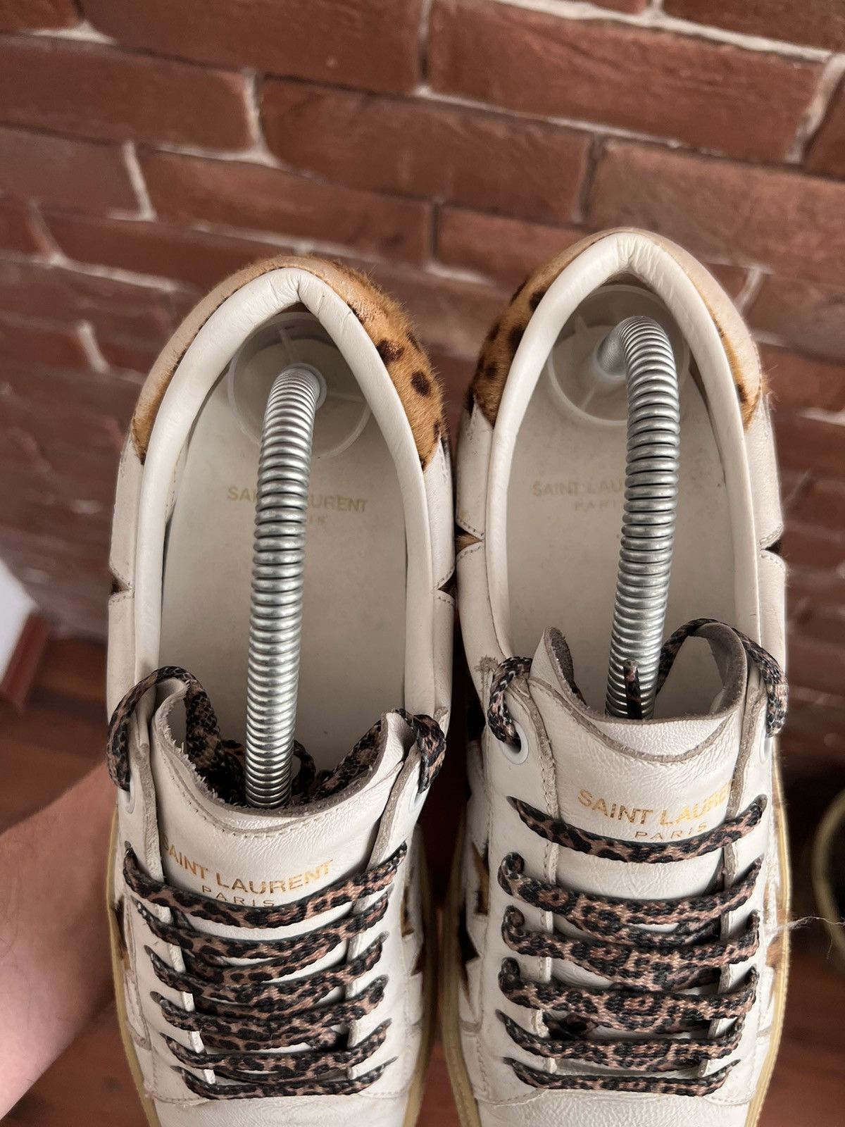 Saint Laurent Paris Saint Laurent Low Top Leather Designer Sneakers Hype Wmns Size US 8 / IT 38 - 10 Thumbnail