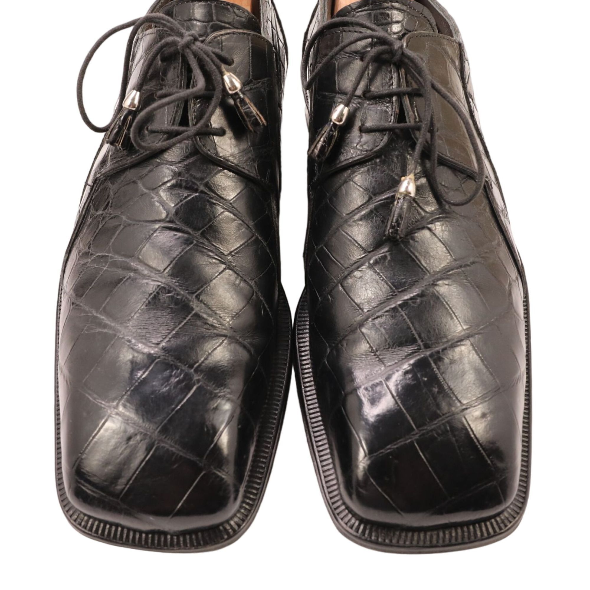 Vintage Slick Exotica Alligator Black Exotic Dress Shoes Men