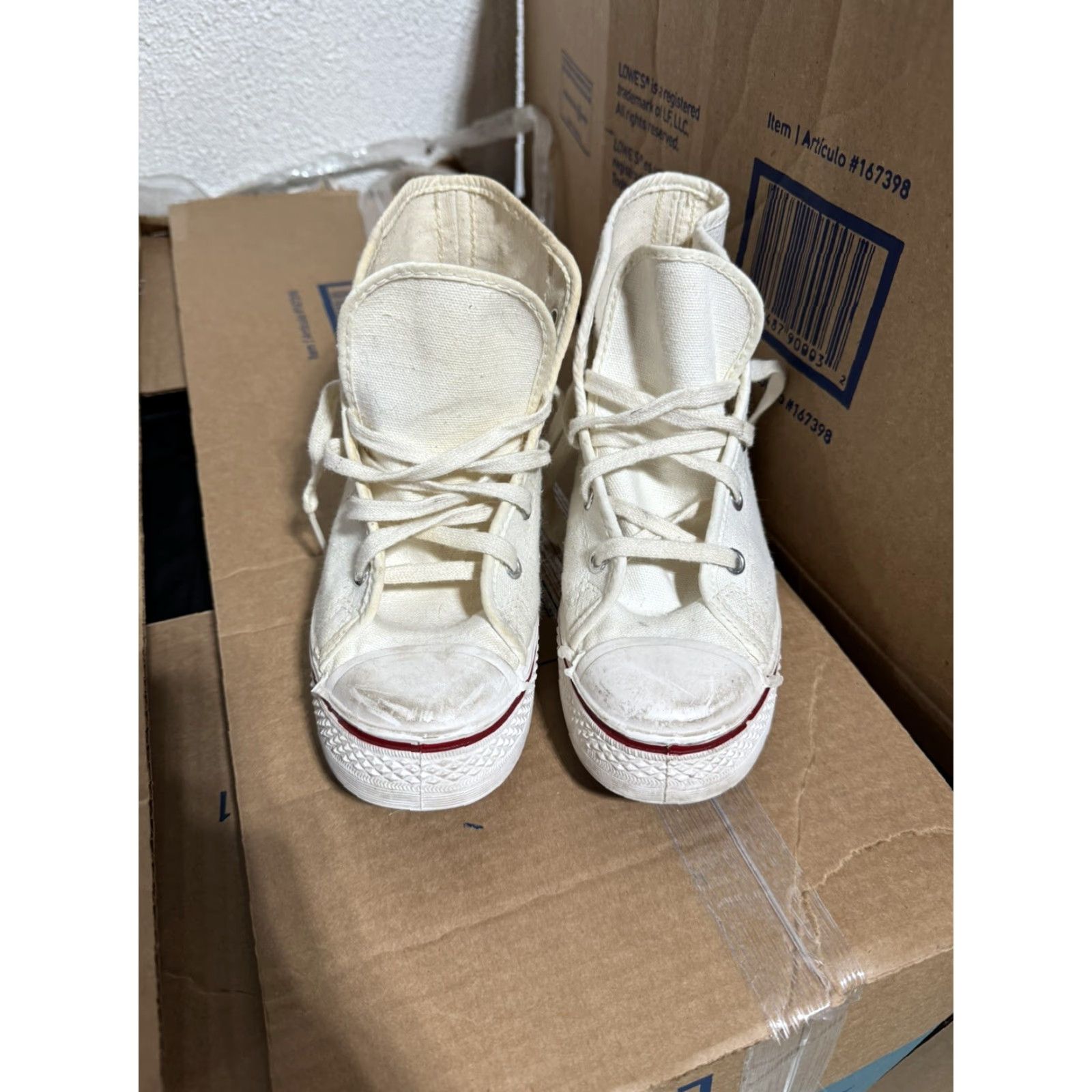 Converse VINTAGE Converse Chuck Taylor High Top Sneakers Size 1 Made In USA White 1950s Sportswear/Beach Mens Girls/Unisex? Size US XS / EU 42 / 0 - 7 Thumbnail
