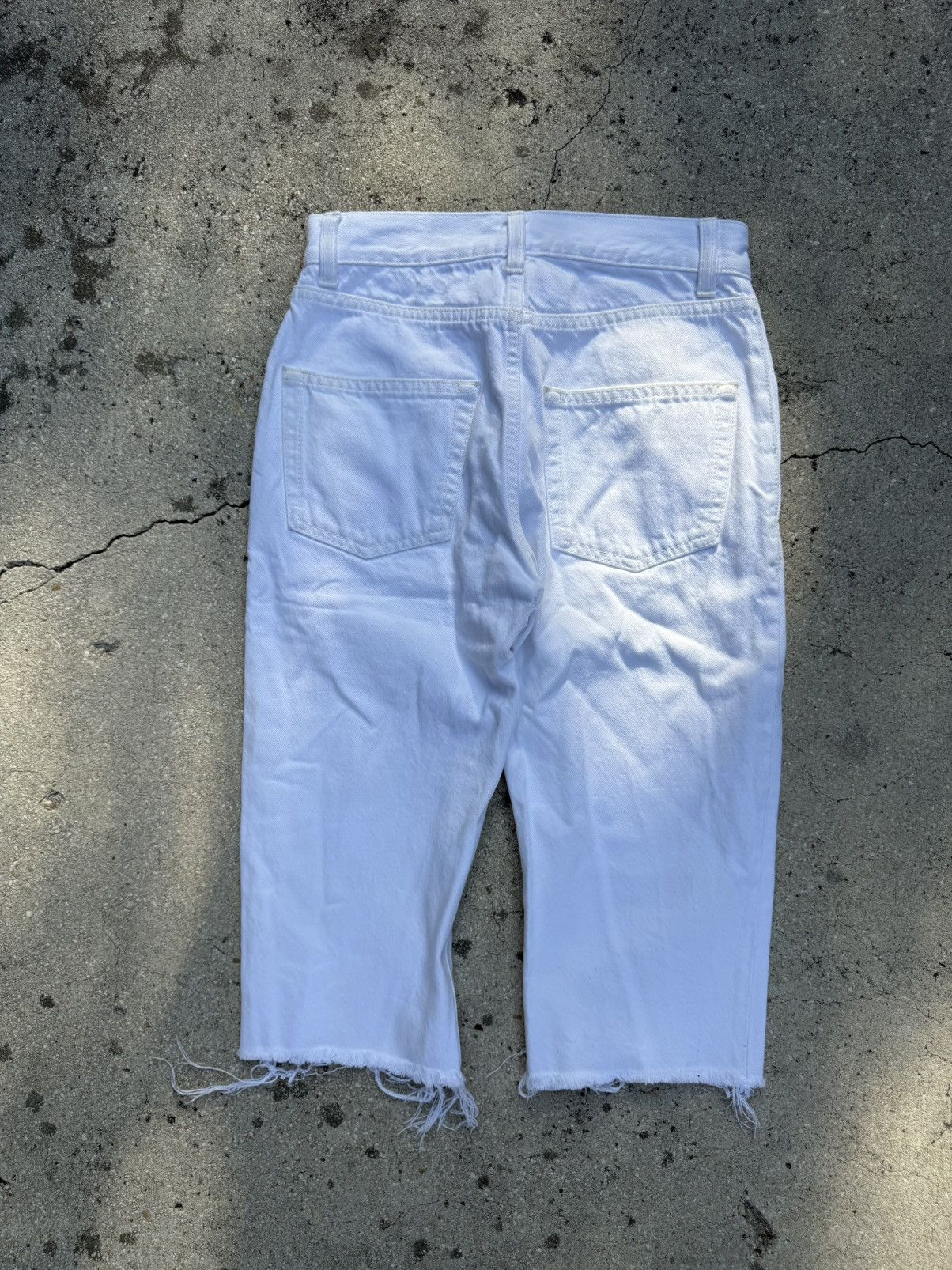 Yves Saint Laurent Yves Saint Lauren YSL White Cut-off style Jeans Size 24 Size 24" / US 00 / IT 34 - 2 Thumbnail