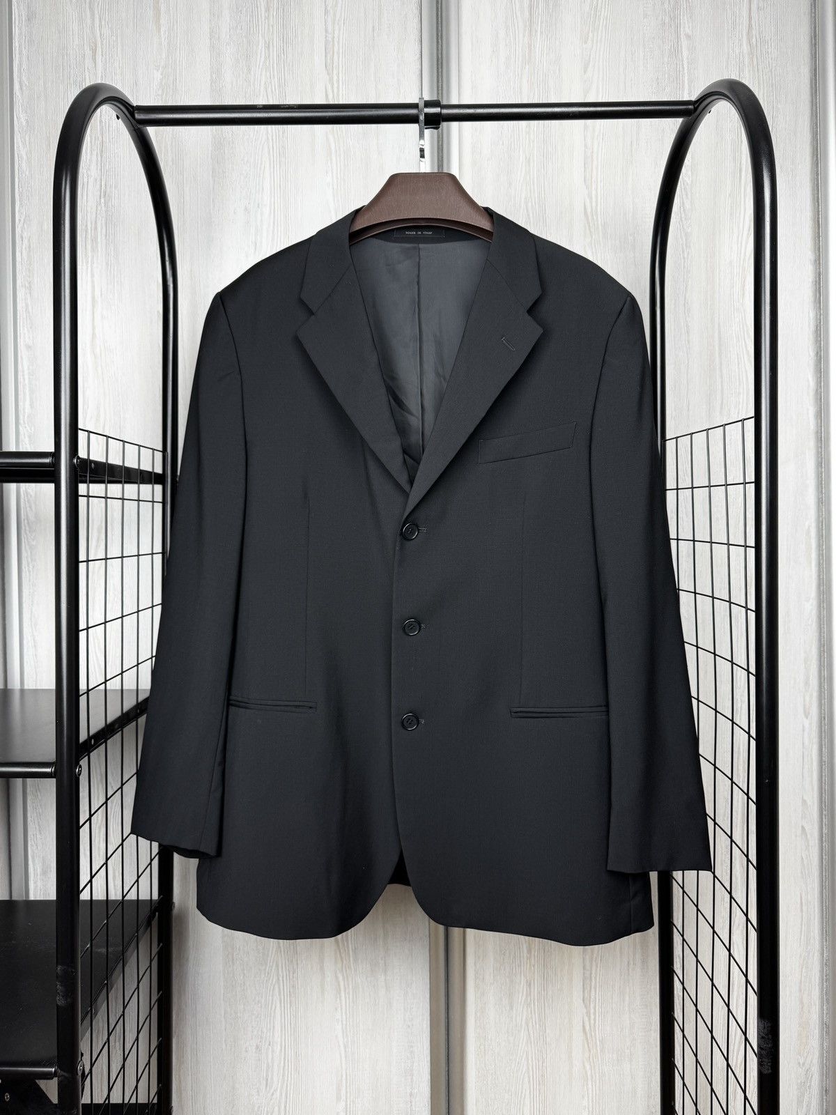 Emporio Armani Emporio Armani Black pure wool 3 buttons classic suit sz 54 Size 44R - 3 Thumbnail
