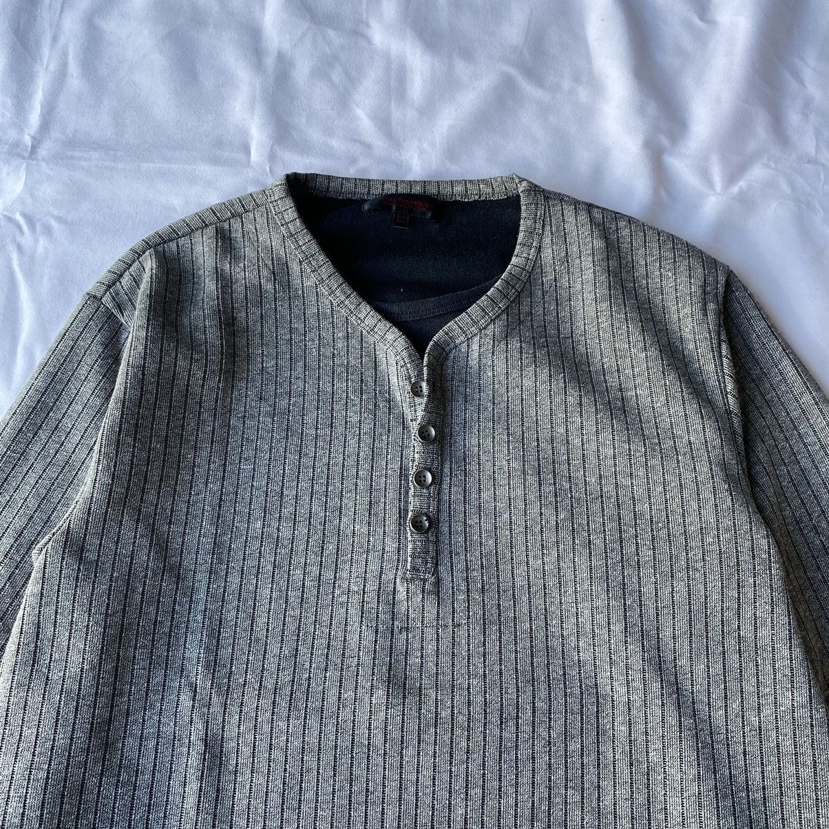 Issey Miyake × Japanese Brand Japanese Essential 90s Grunge Ribbed Button Up Henley Tees Size US L / EU 52-54 / 3 - 4 Thumbnail