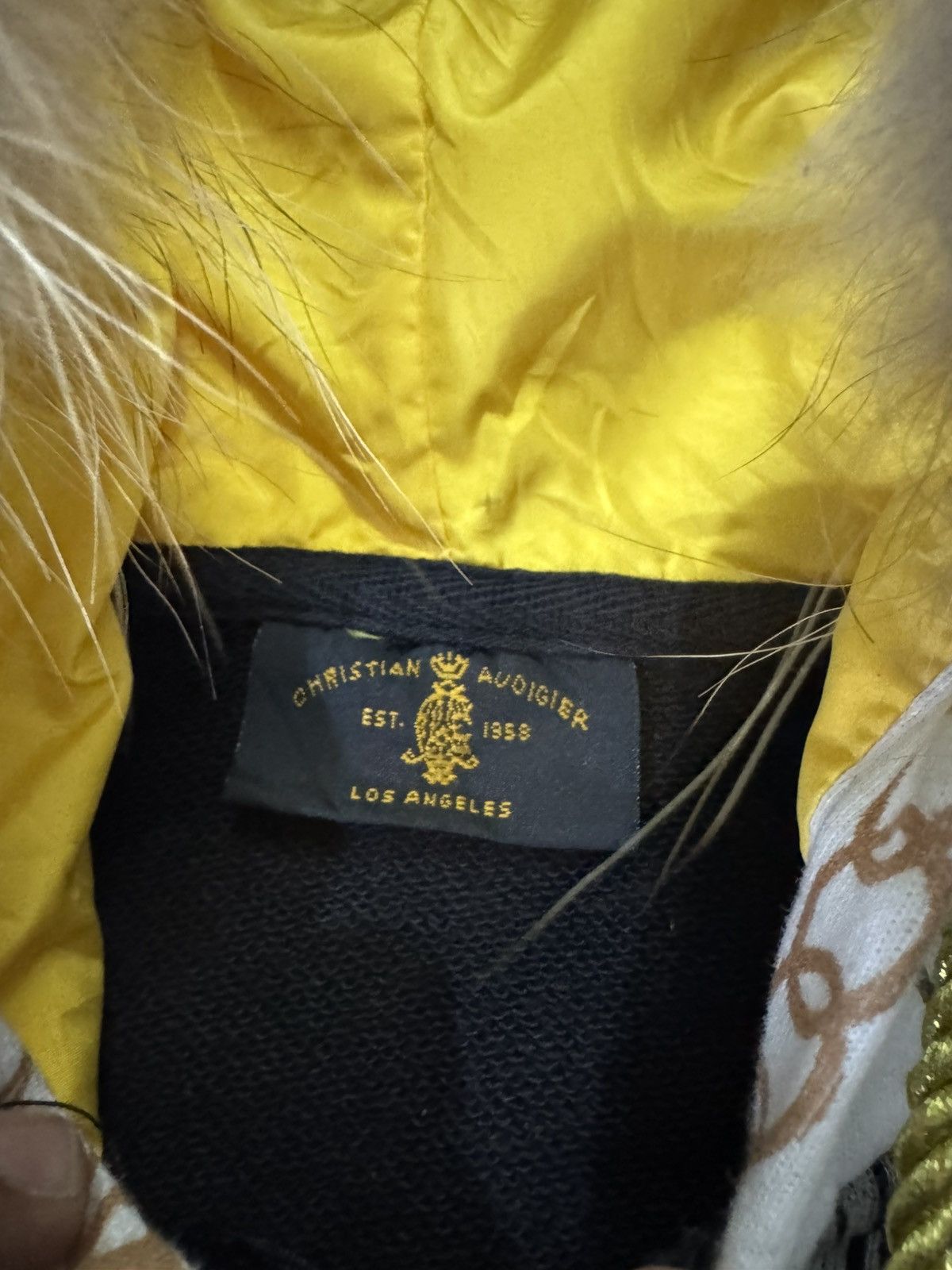 Japanese Brand CHRISTIAN AUDIGIER CROWN & CHAIN MOTIF WITH FUR HOODIE Size US L / EU 52-54 / 3 - 6 Thumbnail