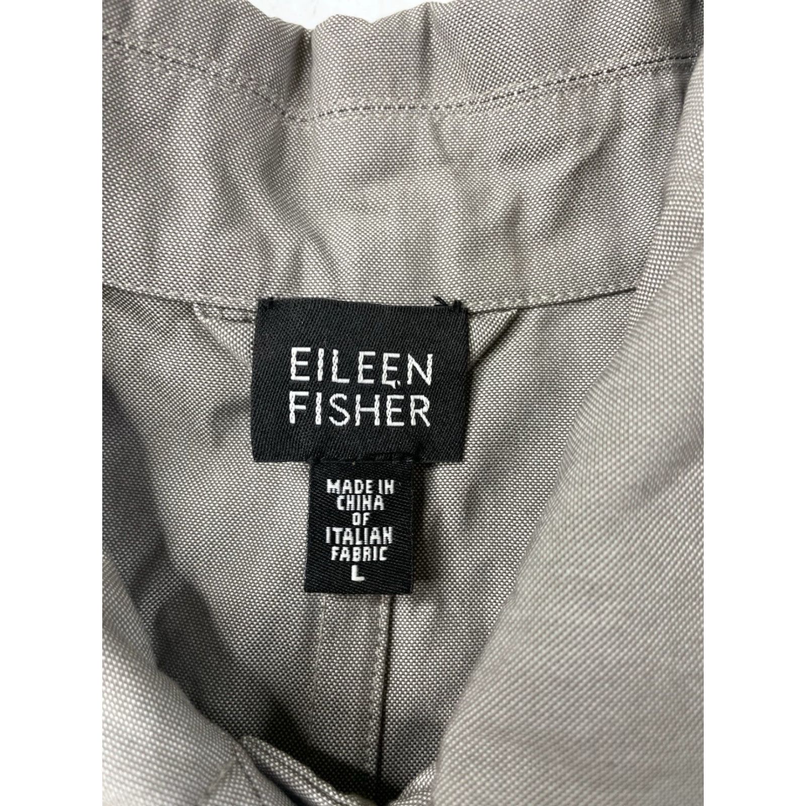 Eileen Fisher Eileen Fisher Trench Coat Jacket Lightweight Cotton Nylon Beige Large Button Collar Pockets Women Regular Size L / US 10 / IT 46 - 6 Thumbnail