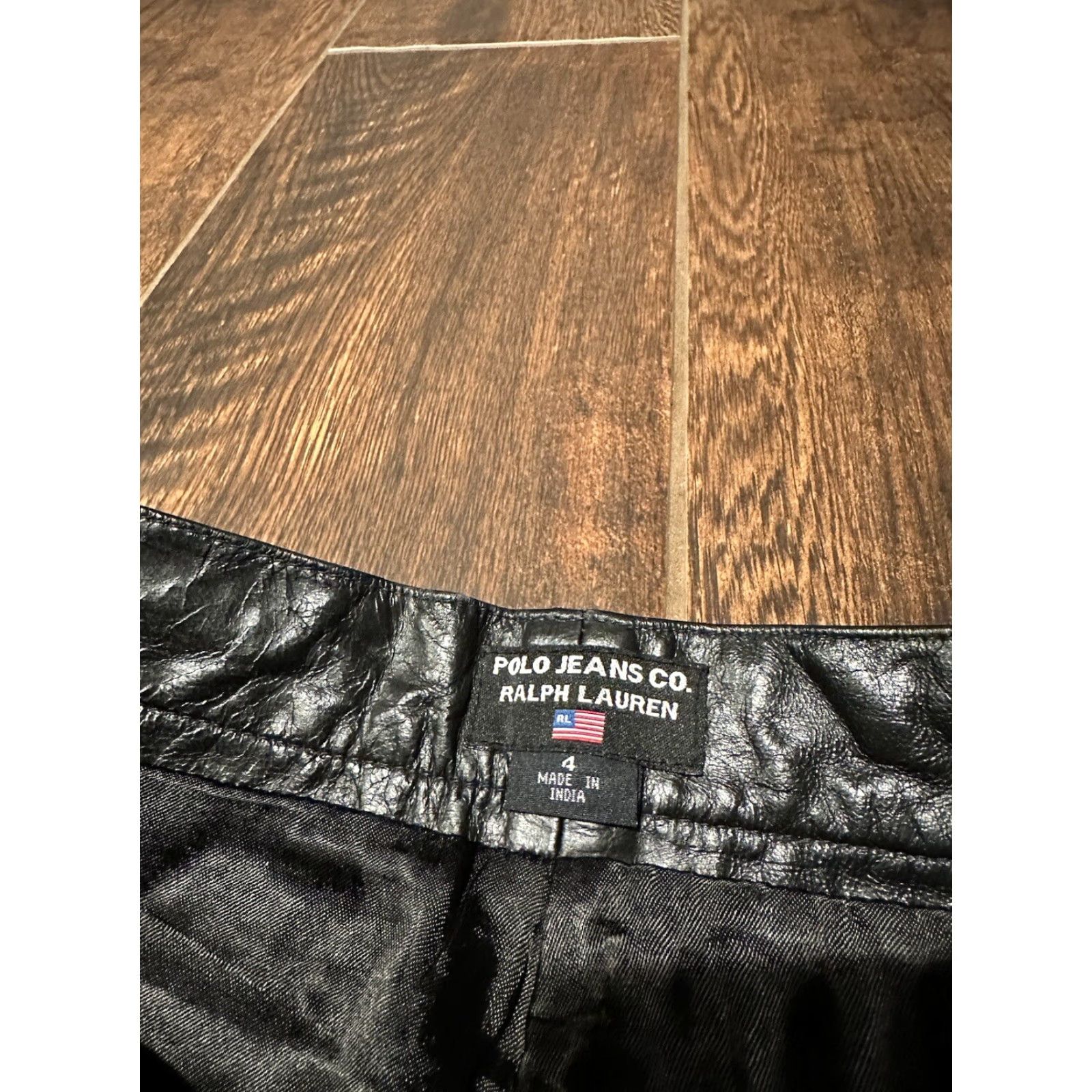 Ralph Lauren VTG Ralph Lauren Womens Pants Size 4 Leather Black Trouser Regular Straight High Rise 28in Inseam Size 27" / US 4 / IT 40 - 5 Thumbnail