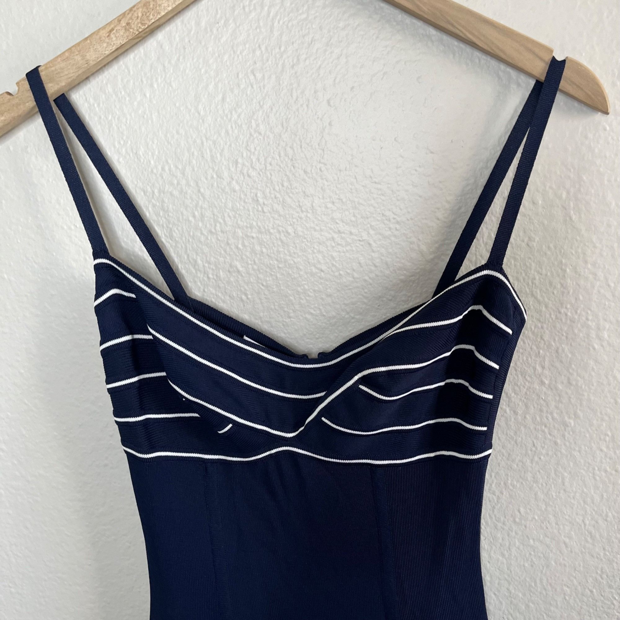 Herve Leger Herve Leger 90s Navy Blue Bandeau Top Stretch Bodycon Maxi D Size S / US 4 / IT 40 - 5 Thumbnail
