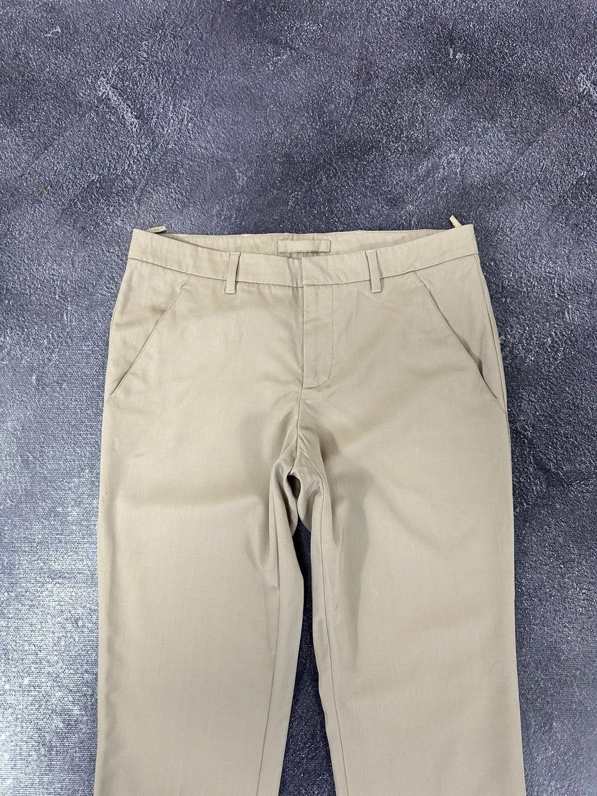 Prada Prada Women's Beige Luxury Classic Wool Pants Trousers Size 28" / US 6 / IT 42 - 3 Thumbnail