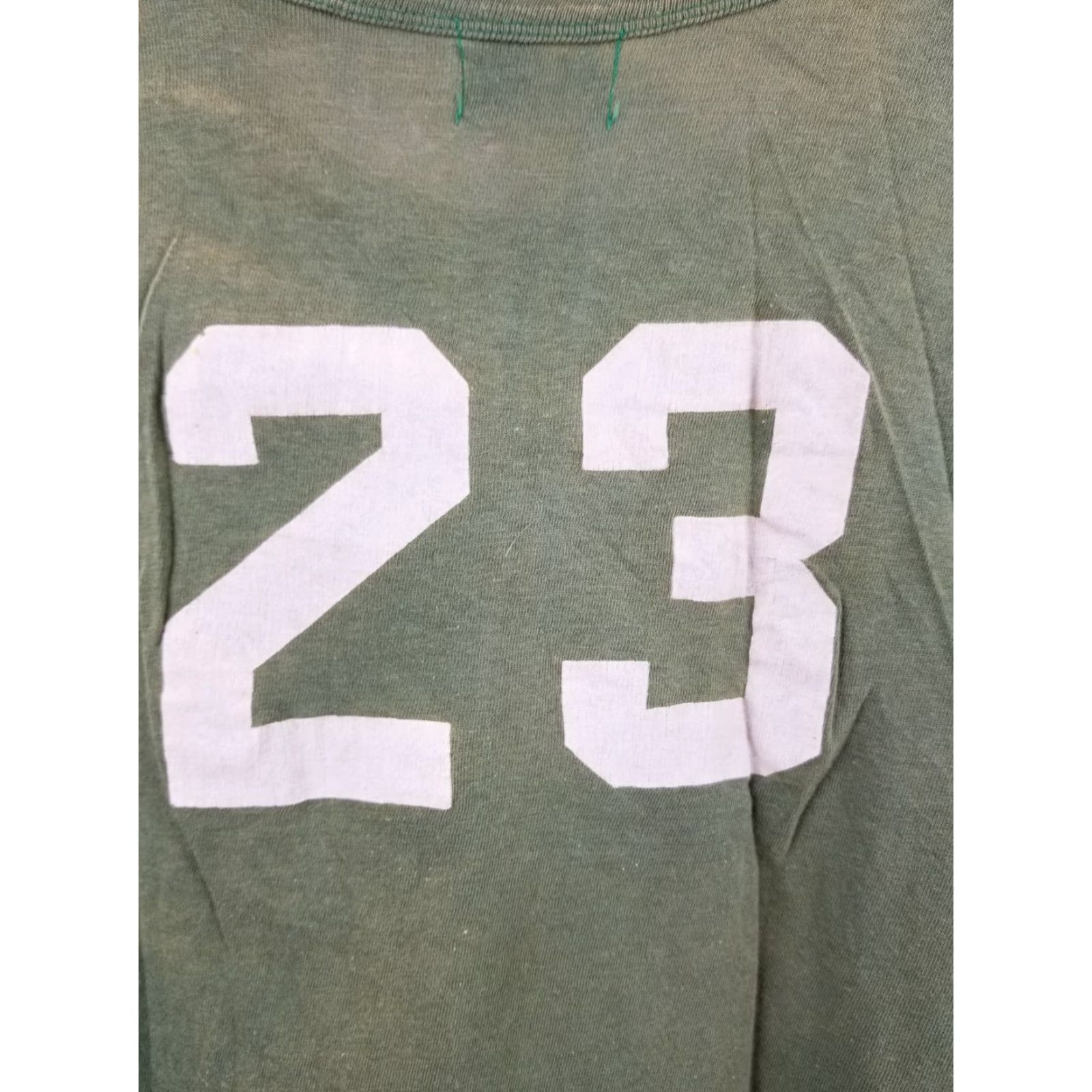 Vintage VINTAGE T-SHIRT Green Cotton Jersey 60's Post College Sport Sun Faded Single Stitch SZ Large MENS Size US L / EU 52-54 / 3 - 7 Thumbnail