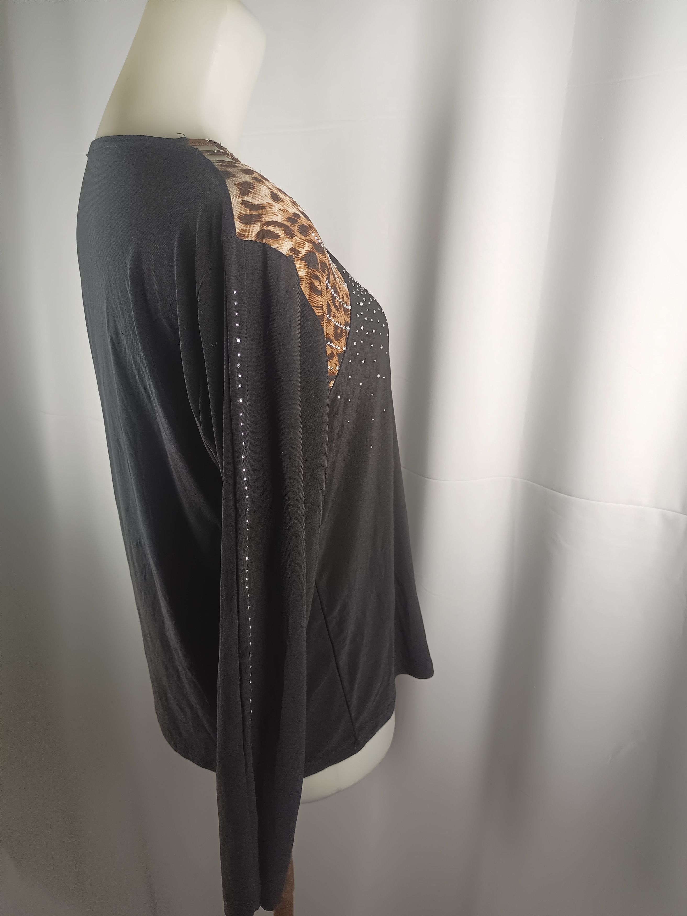 Japanese Brand × Vintage Women's Rhinestone Wave Top leopard print Size XXL / US 16-18 / IT 52-54 - 10 Thumbnail