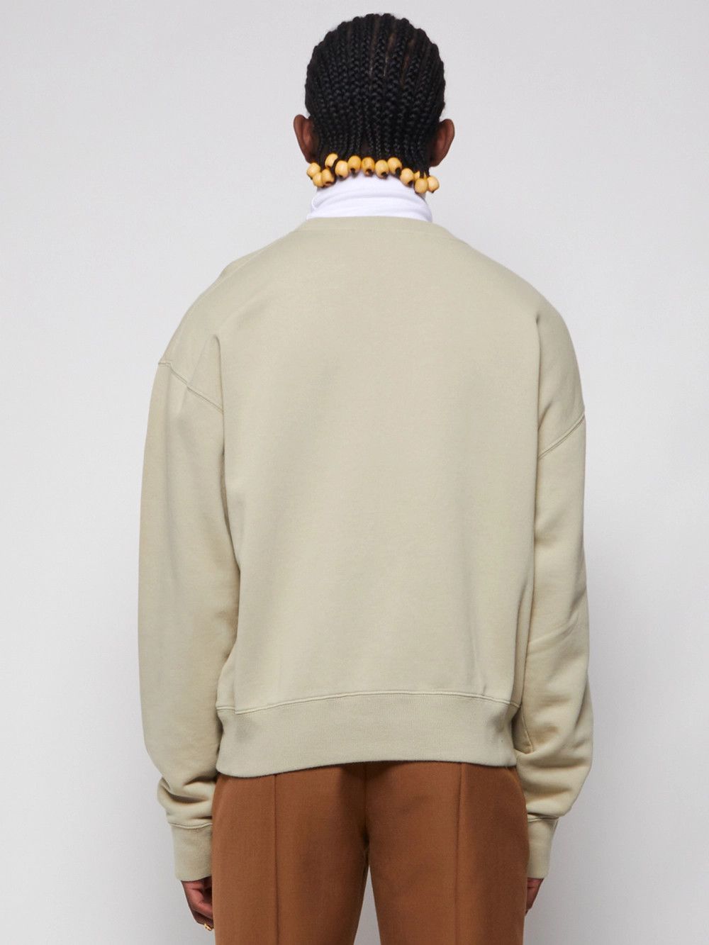 Off-White Beige Caravaggio Hand Off Logo Oversized Sweatshirt Size US M / EU 48-50 / 2 - 4 Thumbnail