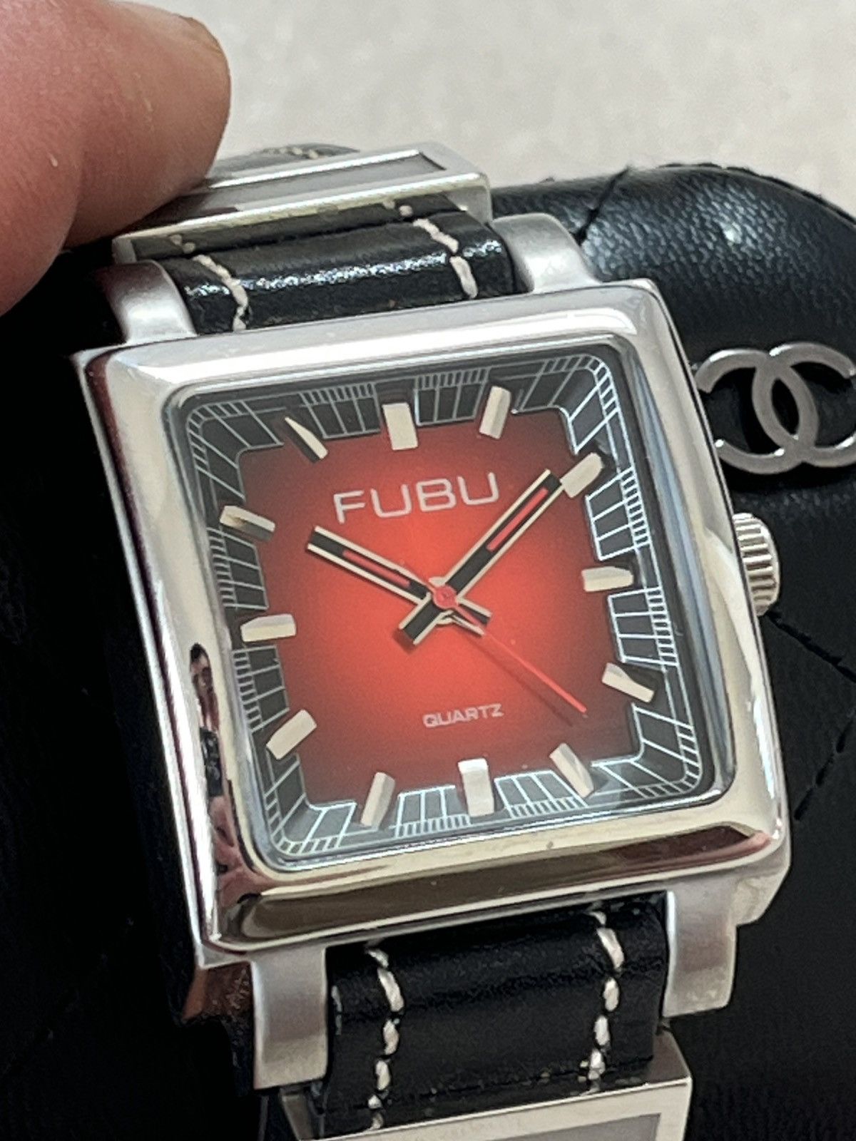 Fubu Vintage Y2K Fubu Tank Watch Pristine Metallic Silver triax Size 38 - 2 Thumbnail