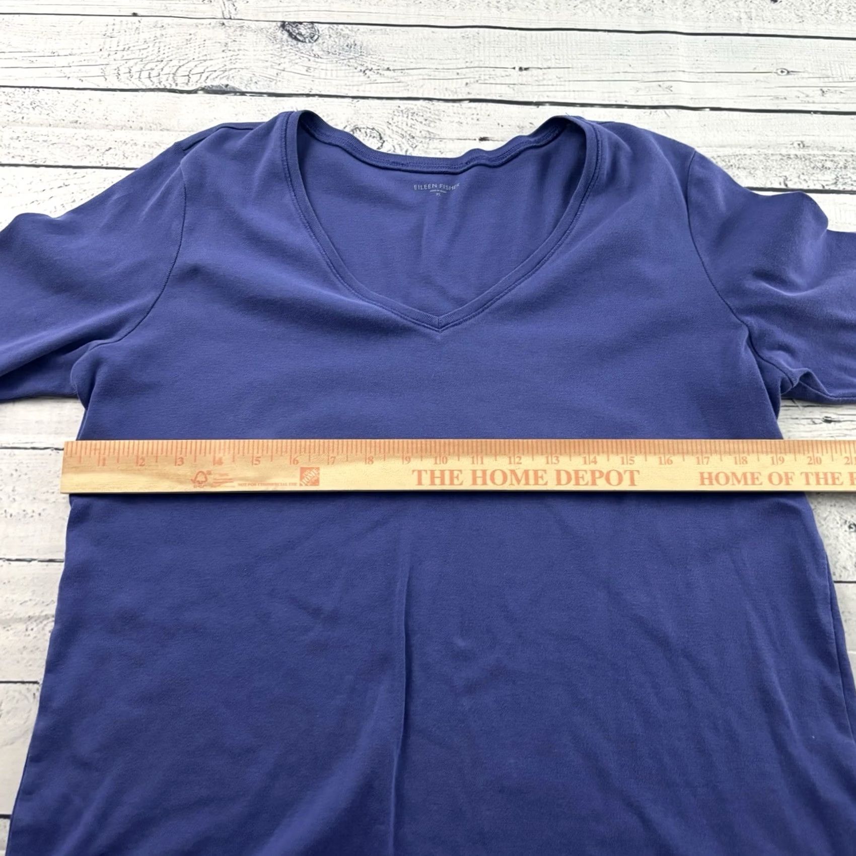 Eileen Fisher Eileen Fisher V-Neck Organic Cotton 1/2 Sleeve T Shirt Top Women's XL Purple Shirt Womens XL Purple V-Neck CottonN/A Size XL / US 12-14 / IT 48-50 - 4 Thumbnail