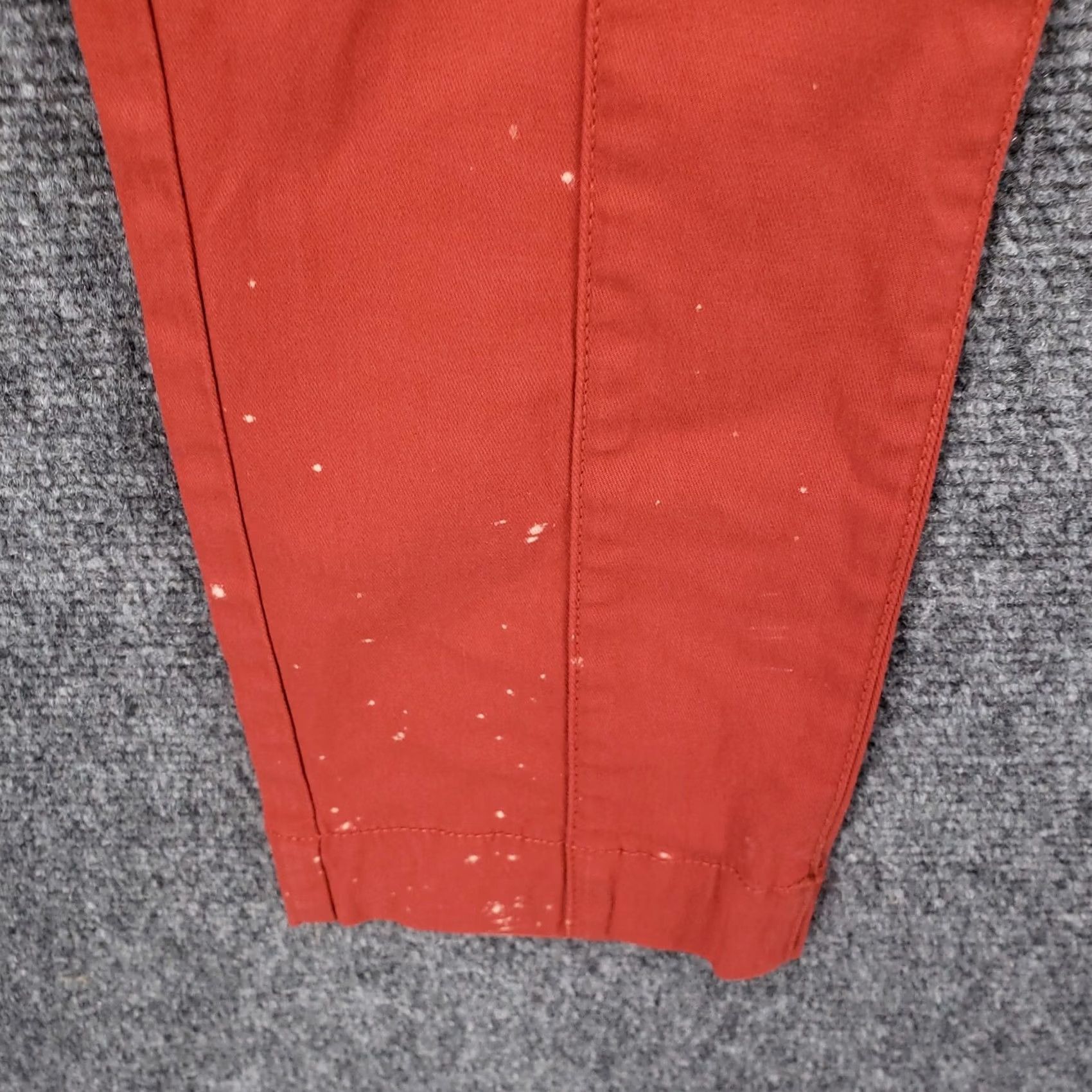 Vintage CAbi Pants Womens 4 Slim Leg Twill Stretch Orange solid Front Pocket Zip 30in Inseam Casual Formal Business Carpenter Mens Womens Girls Boys Size 27" / US 4 / IT 40 - 7 Thumbnail