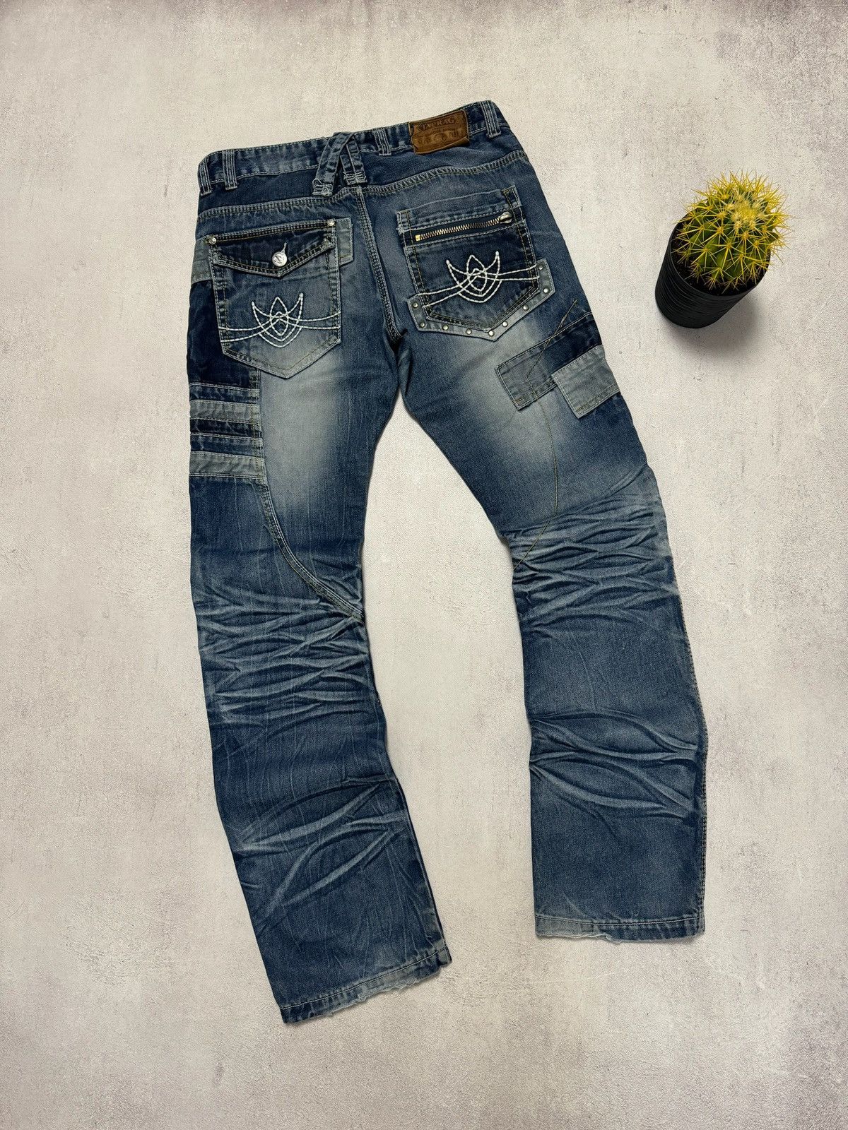 If Six Was Nine Vintage Okishama Samoki Jeans Denim Pants Japanese Dirty Y2K Size US 32 / EU 48 - 8 Thumbnail