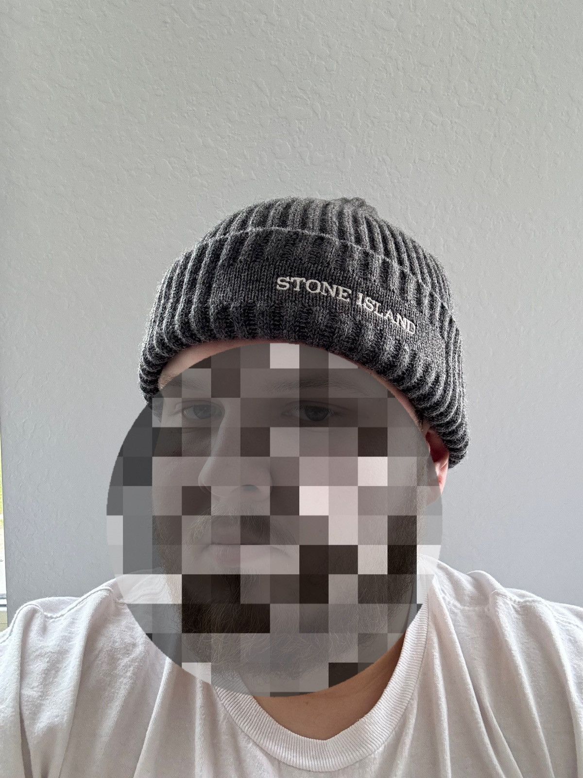 image of Stone Island Beanie Wool Hats 90's Embroidered Logo in Grey, Men's