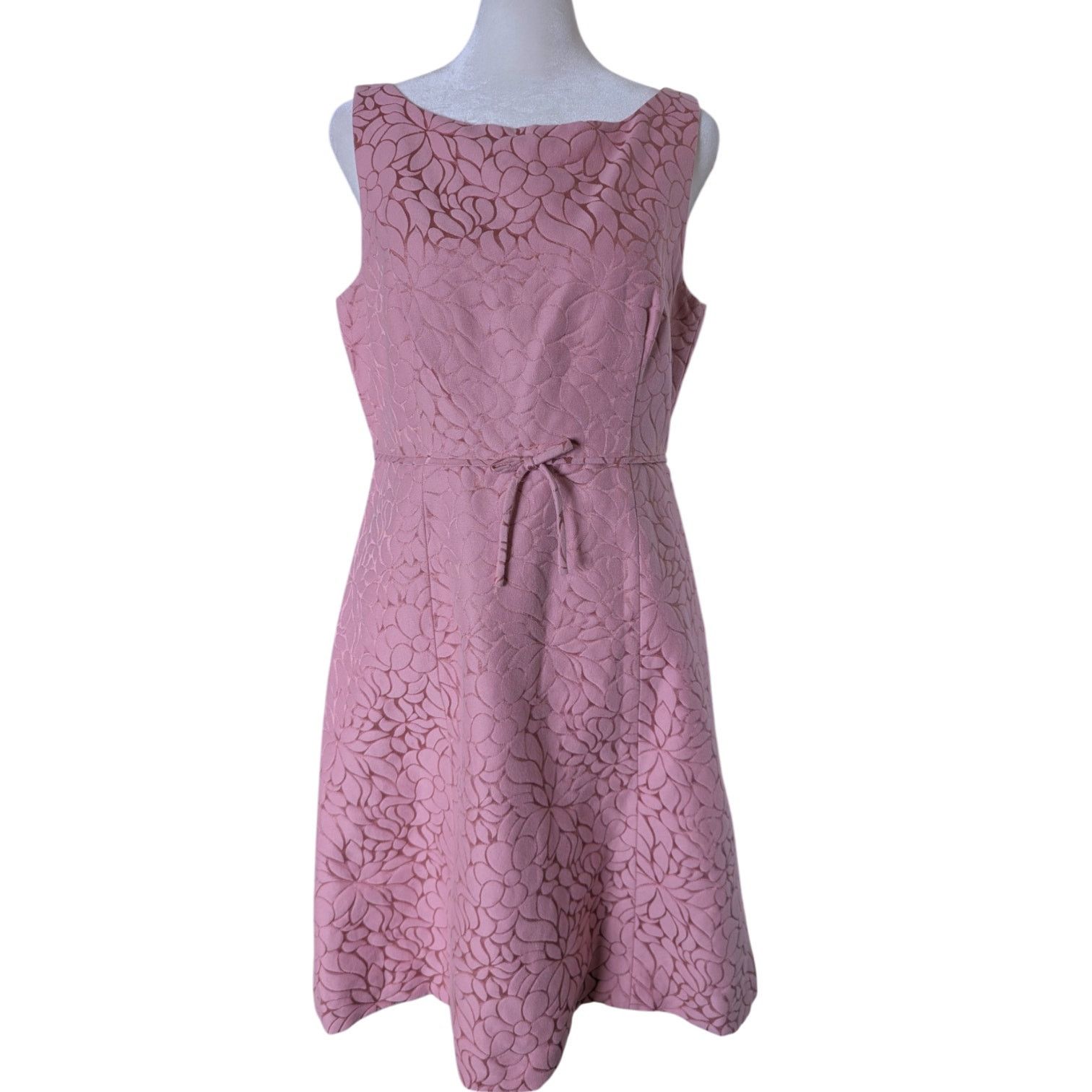 J.Crew J. Crew Pink Silk Sheath Embossed Dress Size 10 Size L / US 10 / IT 46 - 1 Thumbnail