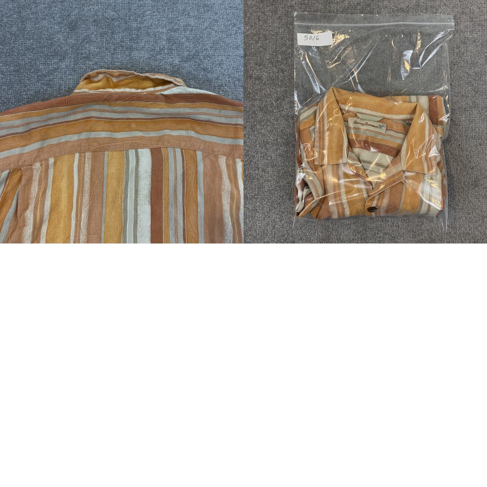 Tommy Bahama TOMMY BAHAMA Shirt Mens L Orange Striped Floral 100% Silk Hawaiian Button Up Size US L / EU 52-54 / 3 - 8 Thumbnail
