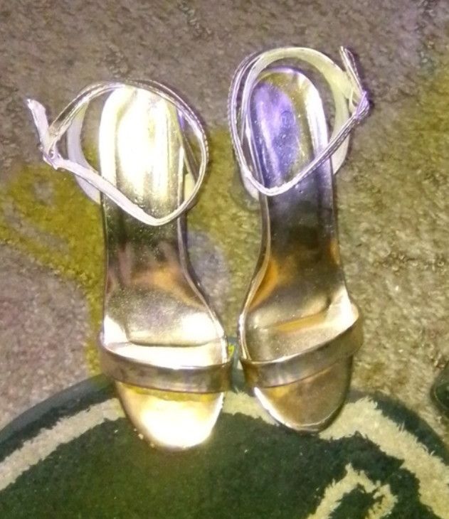 Forever 21 Forever sexy High heels Gold & Clear Size US 7.5 / IT 37.5 - 2 Thumbnail