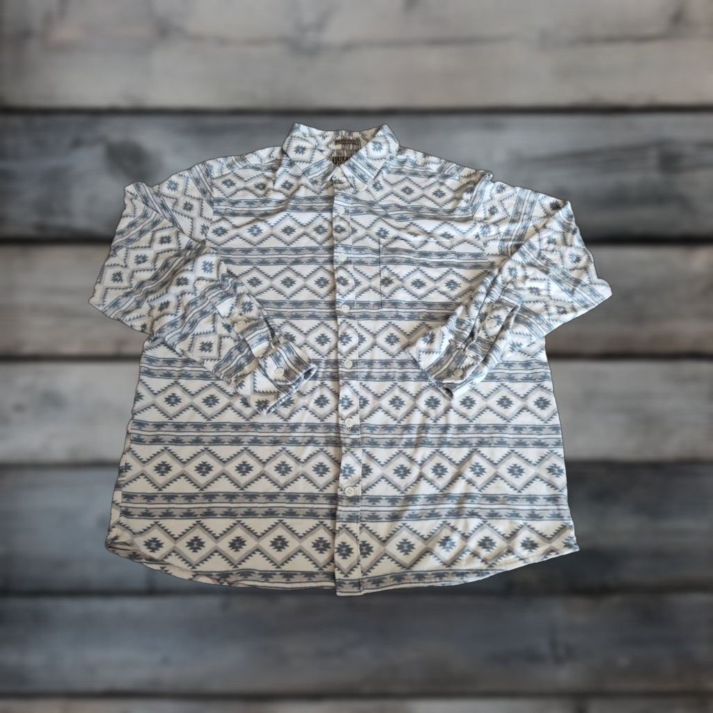 Duluth Trading Company Duluth Trading Co Shirt Mens L Button-Down Knit Cotton Aztec Multicolor Long Sleeve Lodge Classic Size US L / EU 52-54 / 3 - 1 Thumbnail