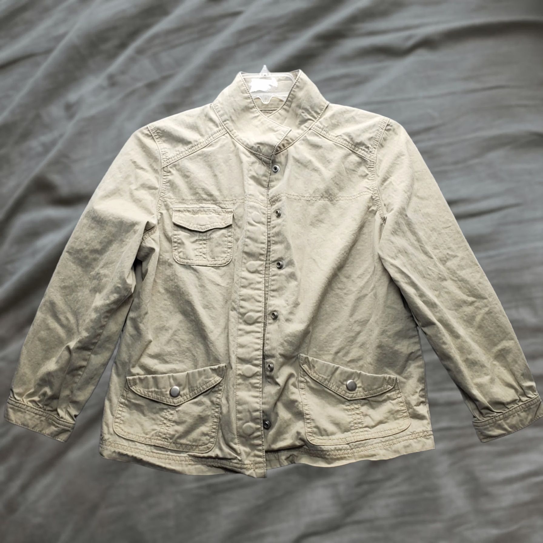 Levi's VINTAGE Levi's Jacket Womens Large Brown Collared Snap Front Windbreaker Utility Size L / US 10 / IT 46 - 1 Thumbnail