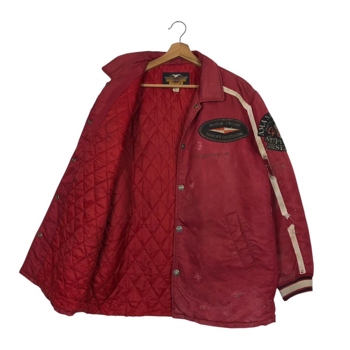 Harley Davidson 🔥VINTAGE BOMBER BIKER JACKET MOTORCYCLE HARLEY DAVIDSON LOGO Size US L / EU 52-54 / 3 - 17 Thumbnail