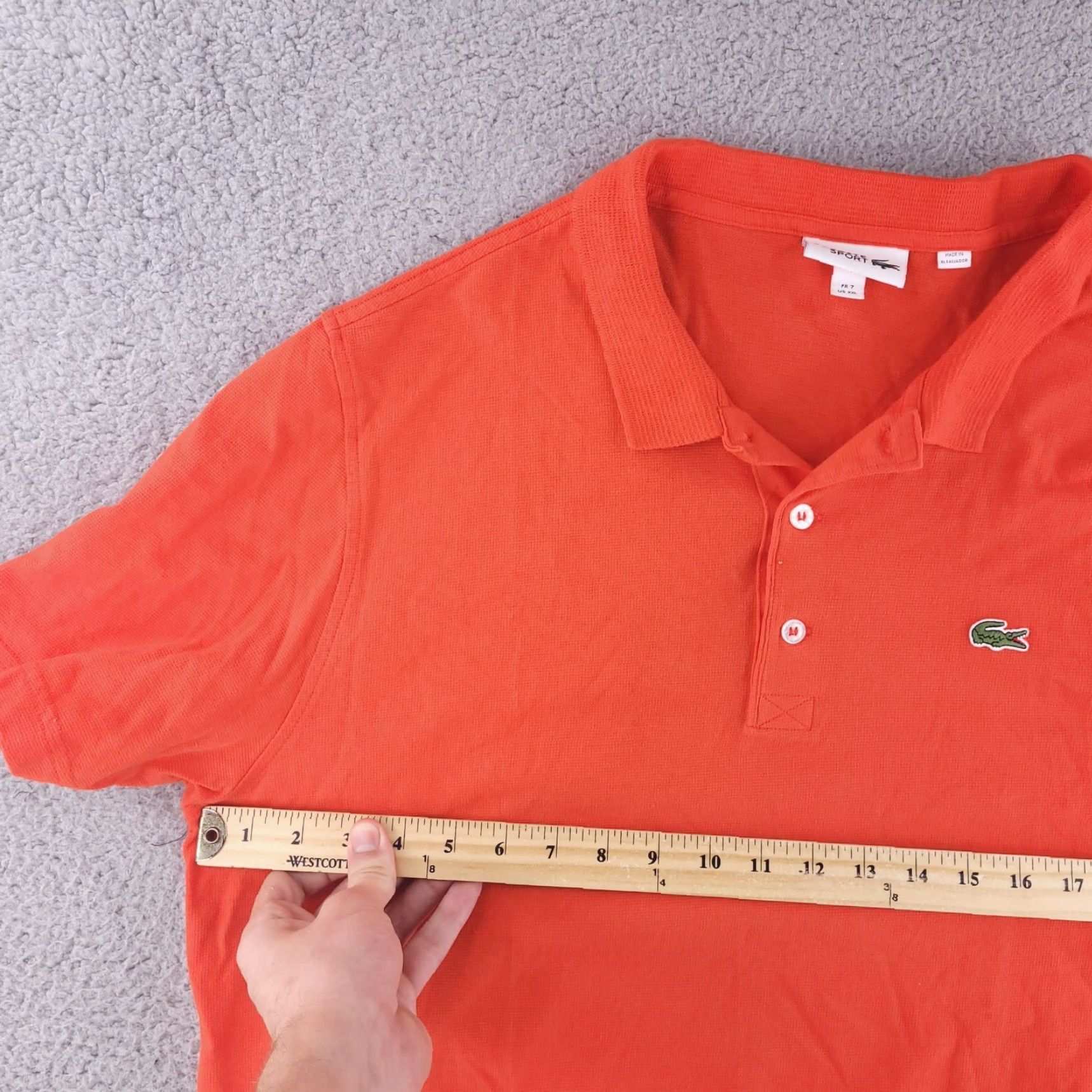 Lacoste Lacoste Polo Shirt Mens 2XL Orange Short Sleeve Cotton Slim Fit Sports Shirt Mens 2XL Orange Size US XXL / EU 58 / 5 - 5 Thumbnail